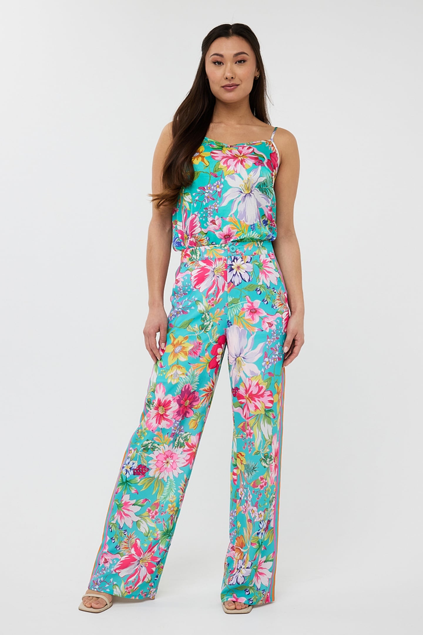 EsQualo Camisole Disco Flower Print Maat: 34 | Jumpsuits Outlet | Dames | Blauw