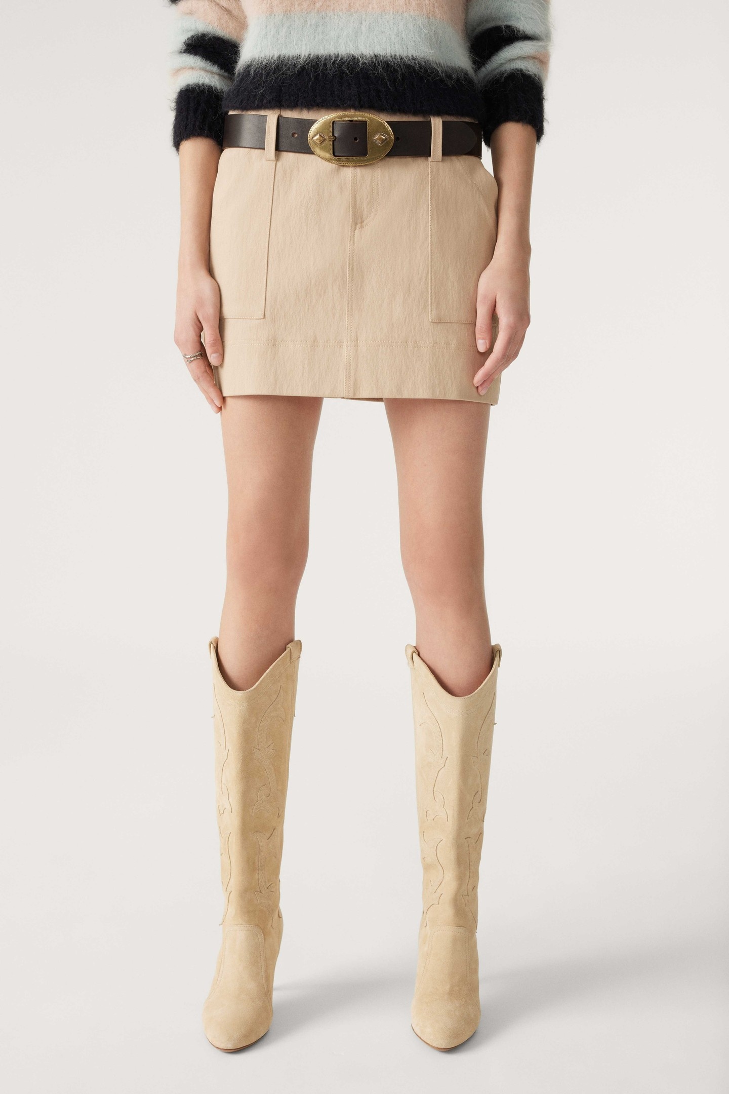 BA&SH Jupe Floride Sable Maat: 38 | Mini Rokken Outlet | Dames | Beige