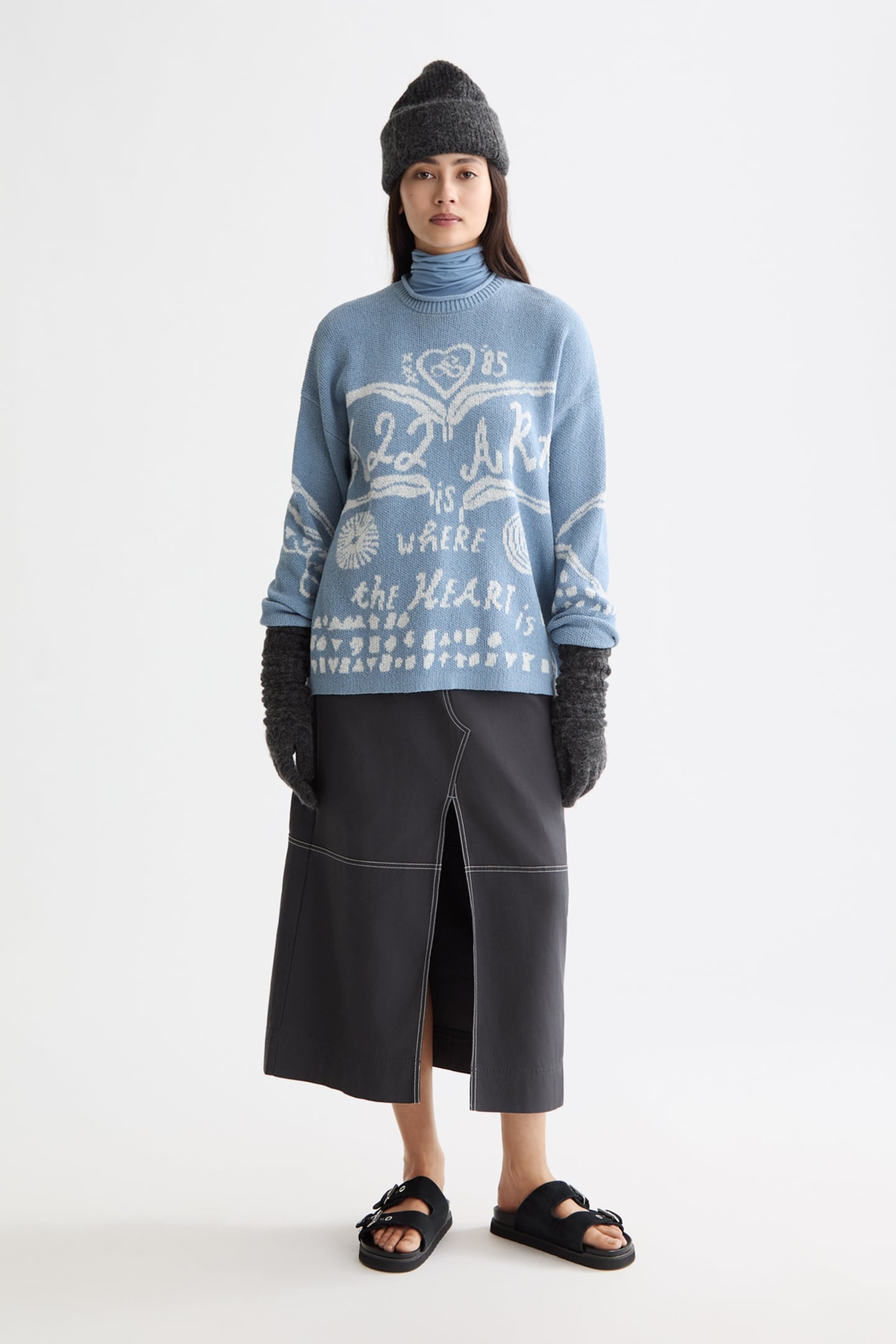 Scotch & Soda Jacquard Pullover Faded Denim Maat: L | Sweaters Outlet | Dames | Blauw