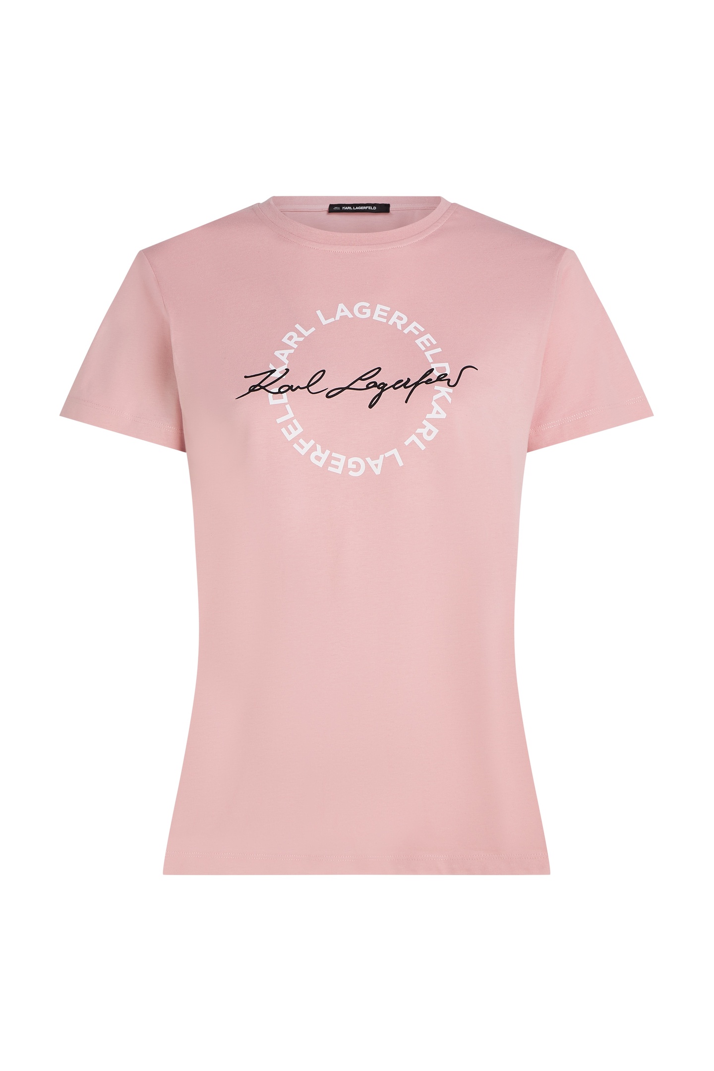 Karl Lagerfeld Circle Logo T-shirt Pink Nectar Maat: XXL | Tops Outlet | Dames | Roze