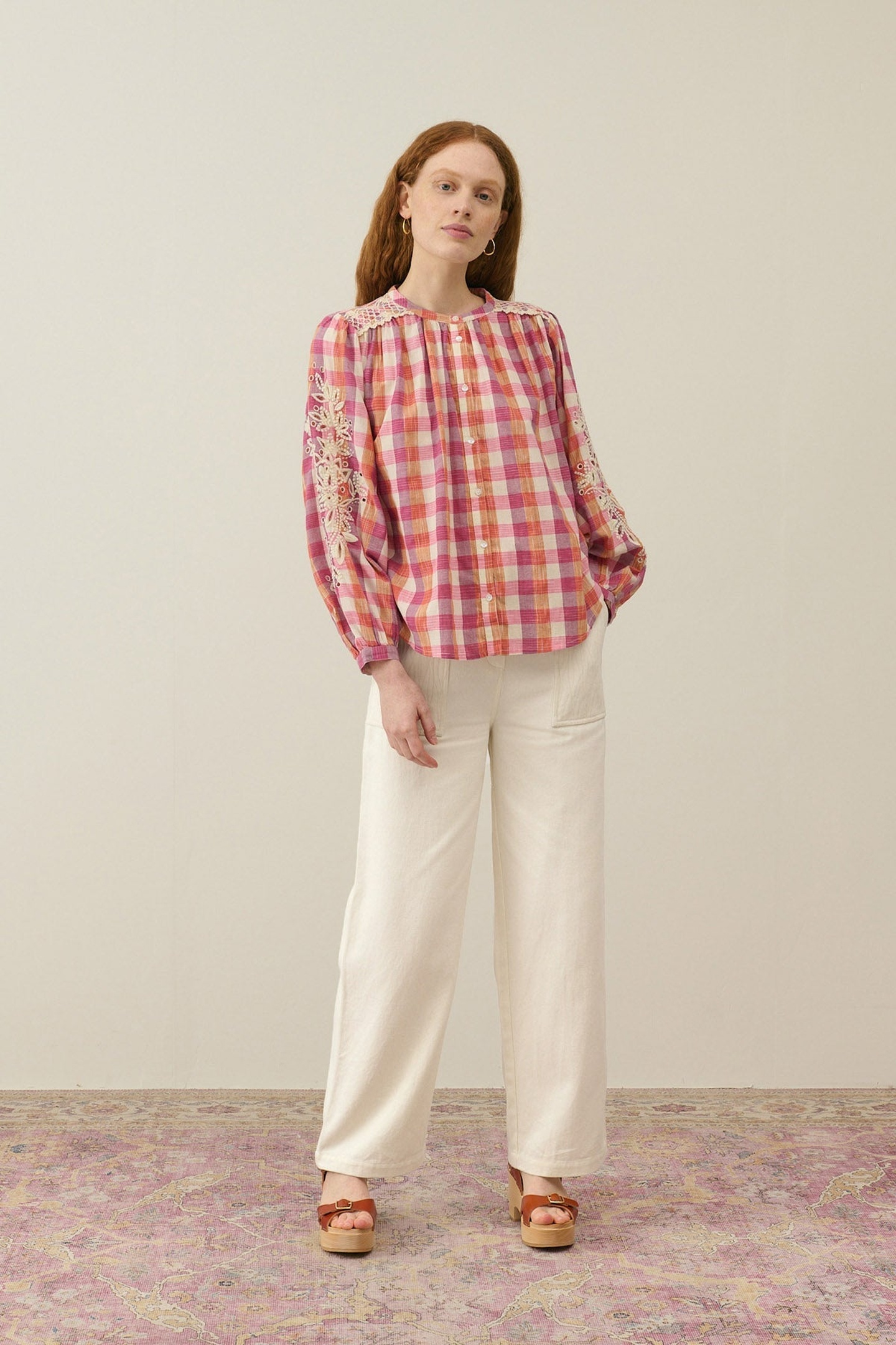Louise Misha Pants Arlovie Cream Maat: 44 | Straight Broeken Outlet | Dames | Wit