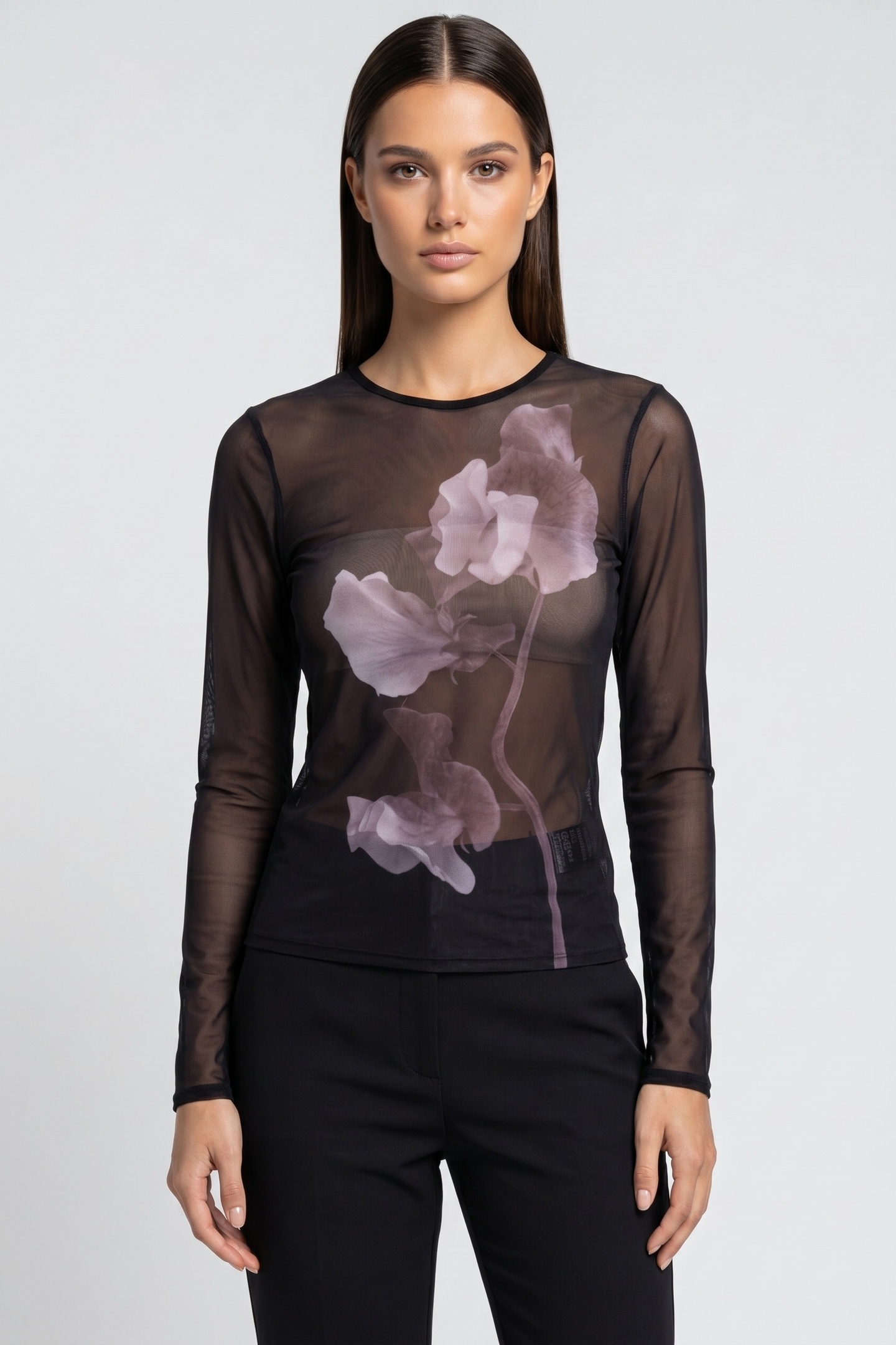 & Other Stories Solange Mesh Top Black Maat: XS | Longsleeves Outlet | Dames | Zwart