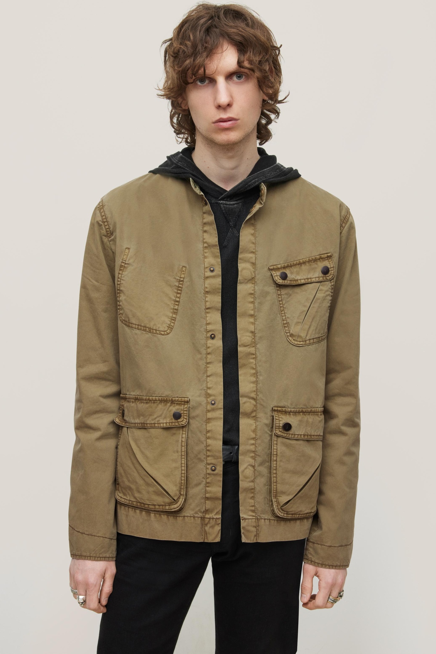 John Varvatos Dom M65 Jacket-inspired M Olive Maat: 52 | Legerjassen Outlet | Heren | Bruin