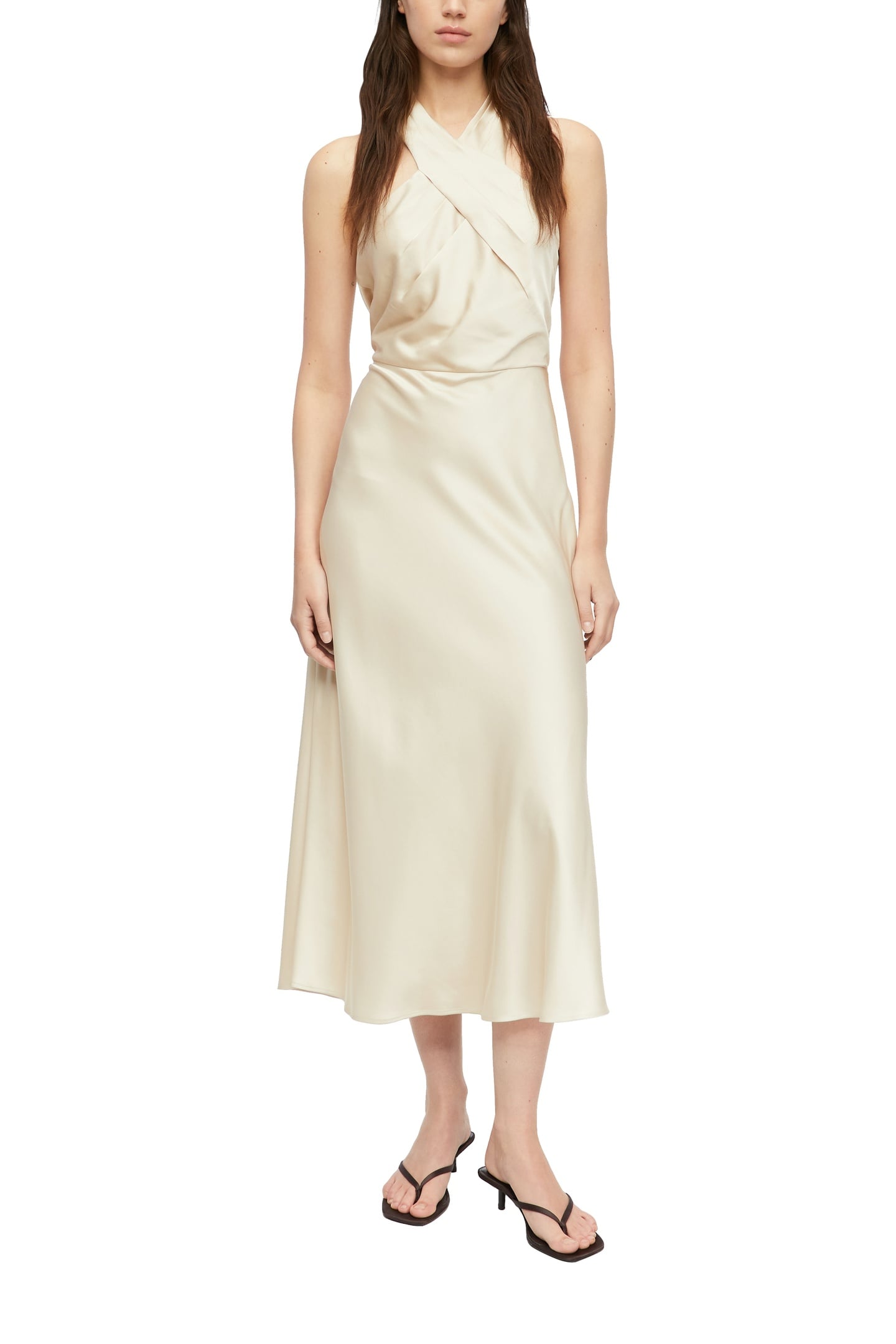 Comma  Dresses Beige Maat: 44 | Midi Jurken Outlet | Dames | Beige