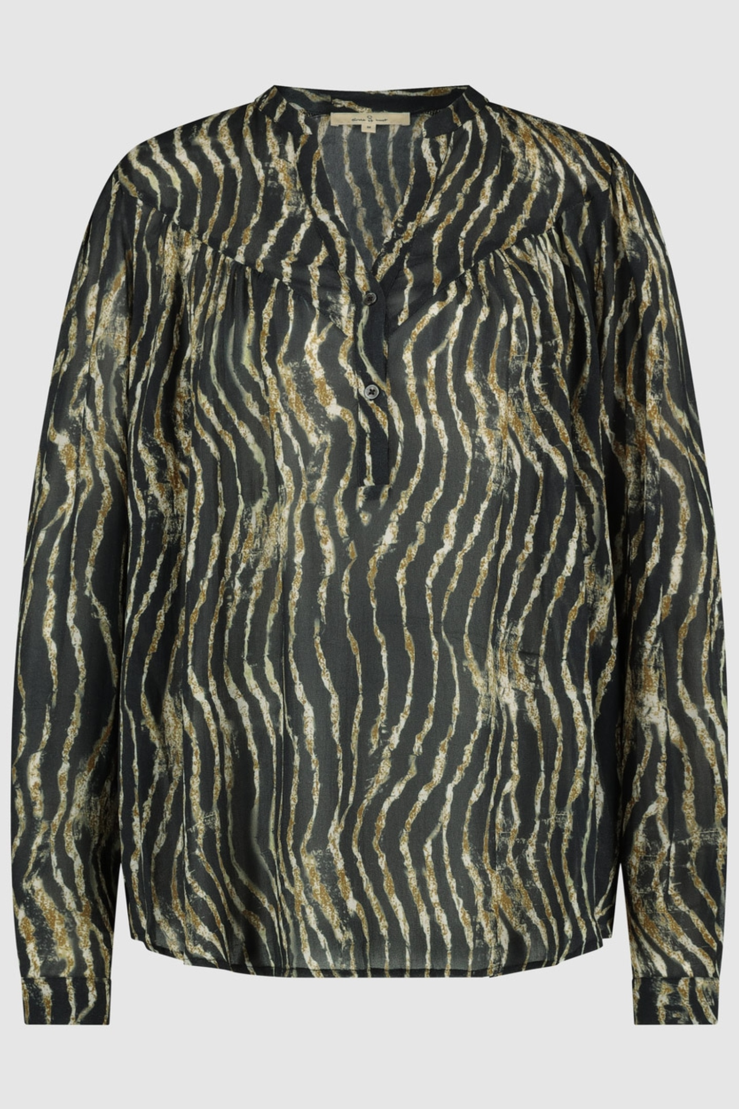 Circle of Trust Olive Blouse Bronze Tiger Maat: S | Longsleeves Outlet | Dames | Zwart
