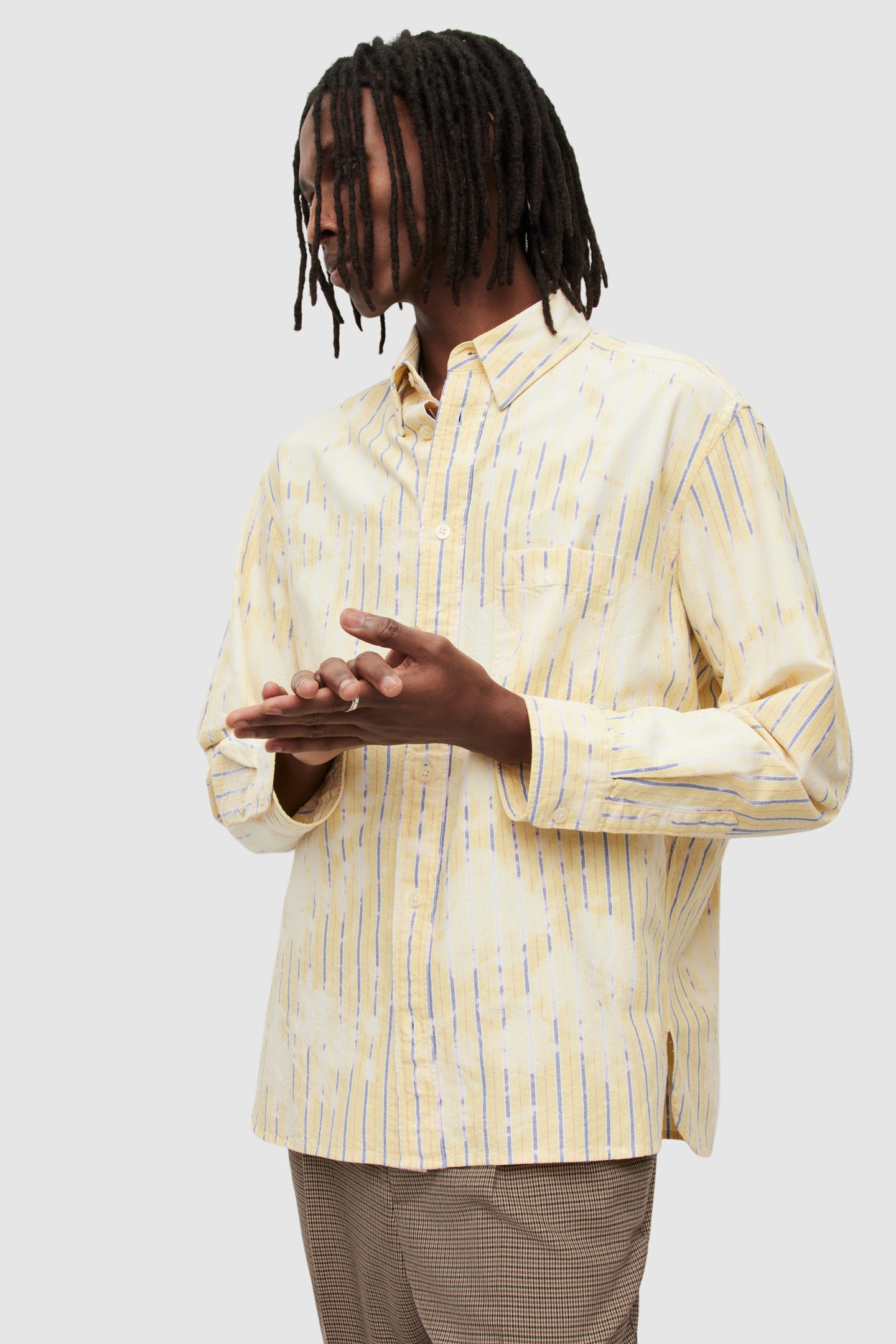AllSaints Crema Ls Shirt Lemon Yellow Maat: XL | Casual Overhemden Outlet | Heren | Geel