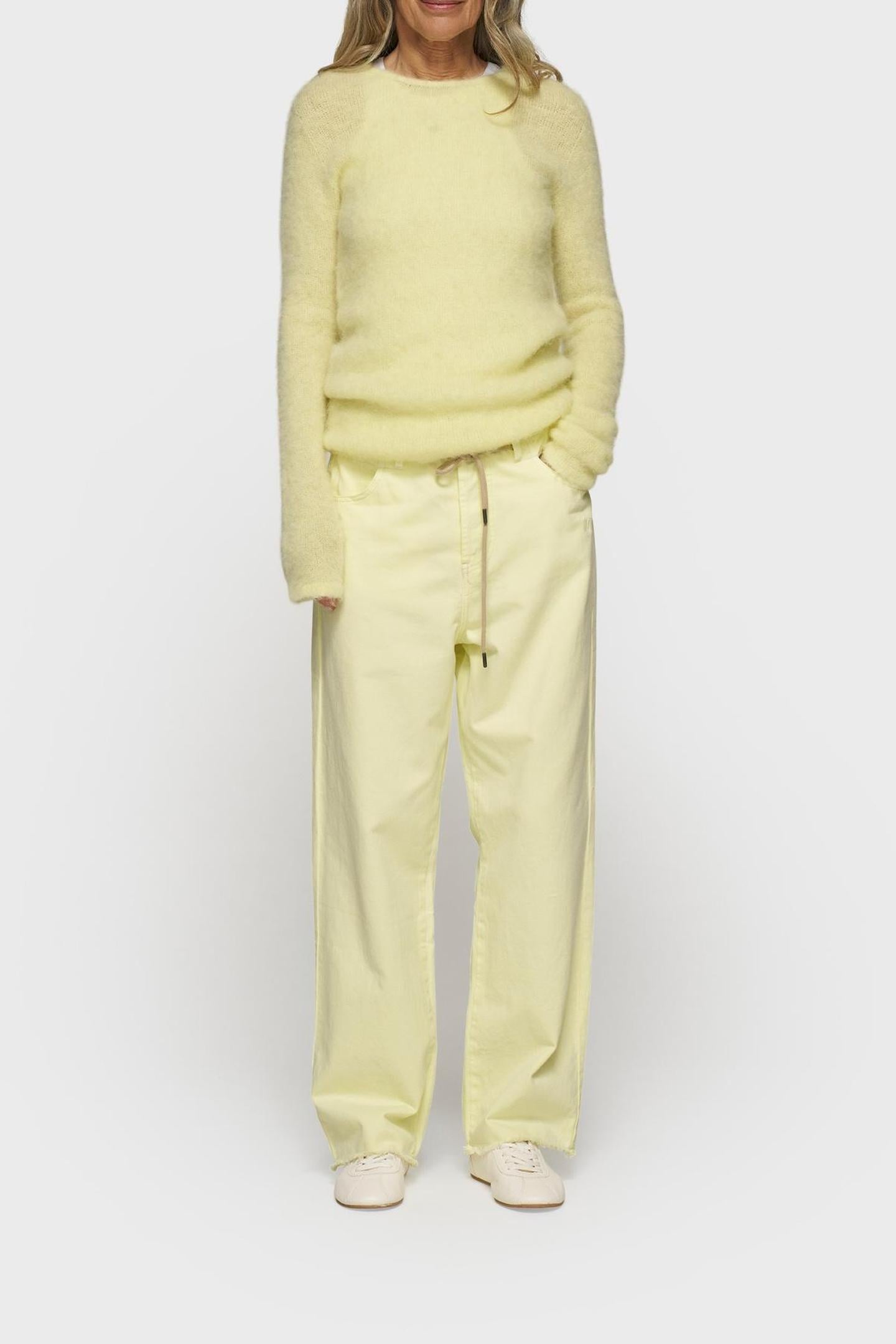 10DAYS Straight Leg Pants Twill Pastel Yellow Maat: XS | Straight Broeken Outlet | Dames | Geel