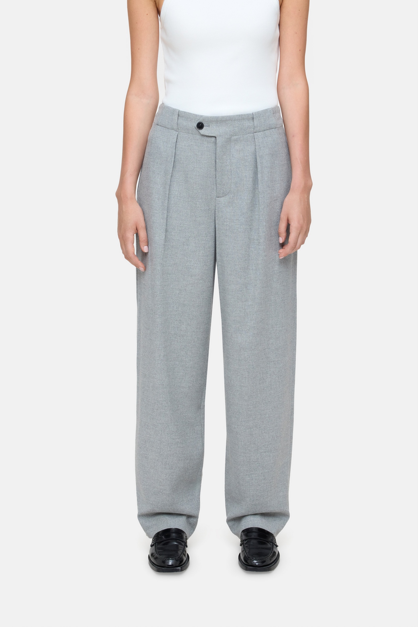Closed Mawson Pants Light Grey Melange Maat: W31L32 | Pantalons Outlet | Dames | Grijs
