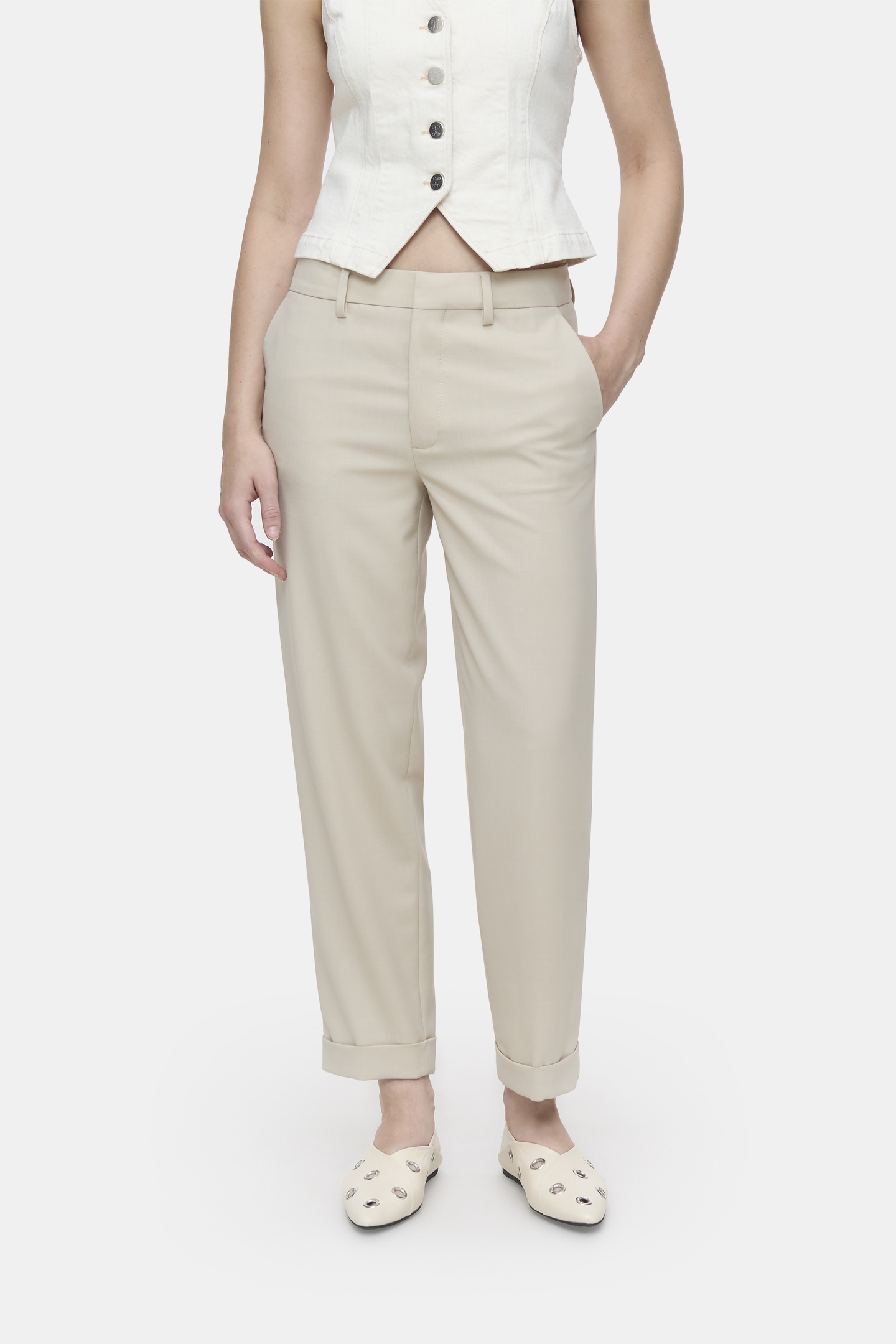 Closed Auckley Pants Pearl Beige Maat: W30L32 | Pantalons Outlet | Dames | Beige