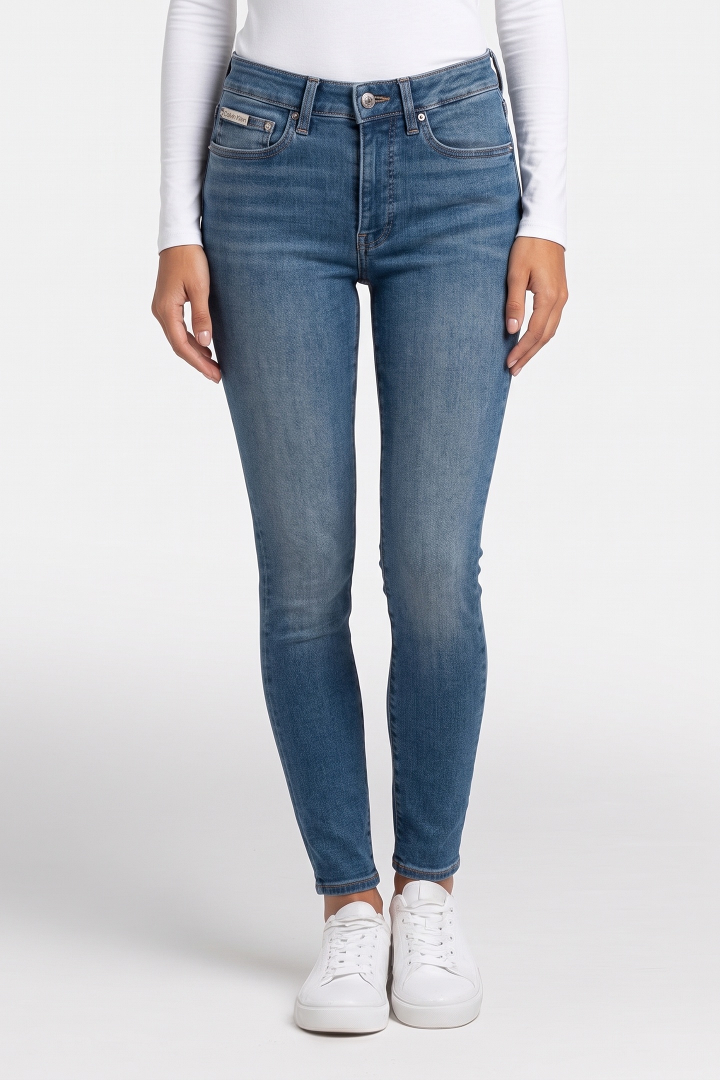 Calvin Klein Mid Rise Skinny Vintage Jean Vintage Canyon Maat: W28 | Skinny Broeken Outlet | Dames | Blauw