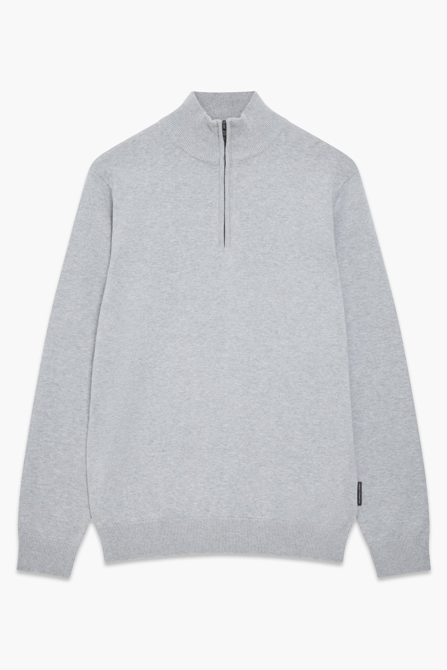 French Connection 1/2 Zip Cotton Lgt Grey Mel Maat: S | Coltruien Outlet | Heren | Grijs