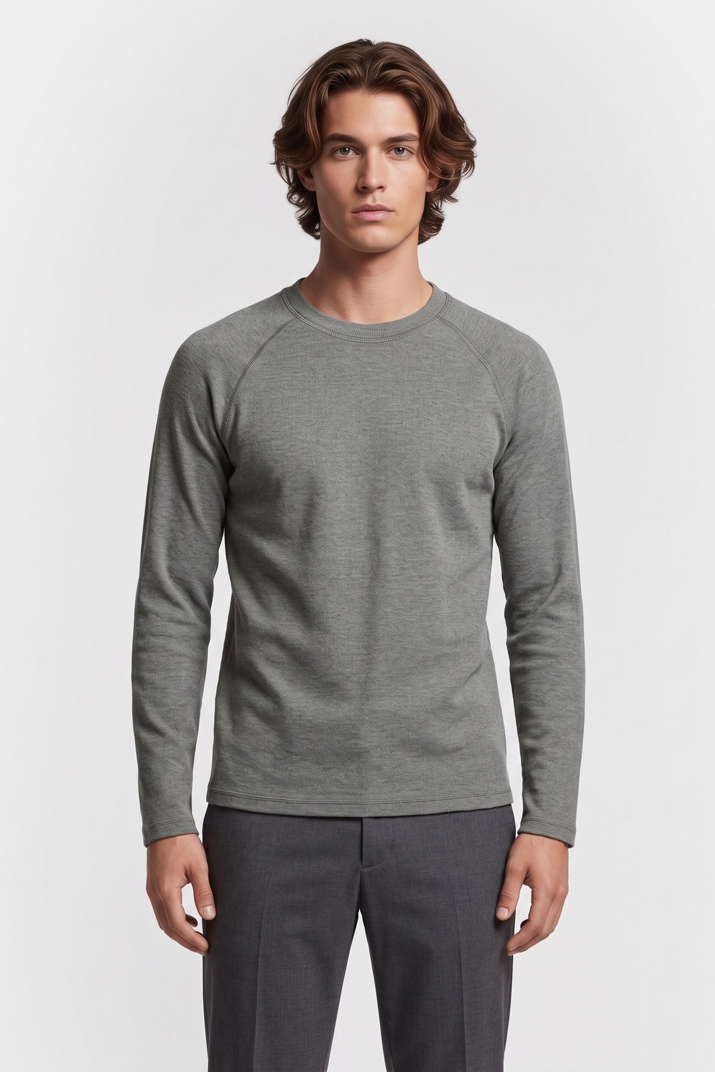 ARKET Aaa Rex Long Sleeve Khaki Maat: XS Short | Longsleeves Outlet | Heren | Bruin