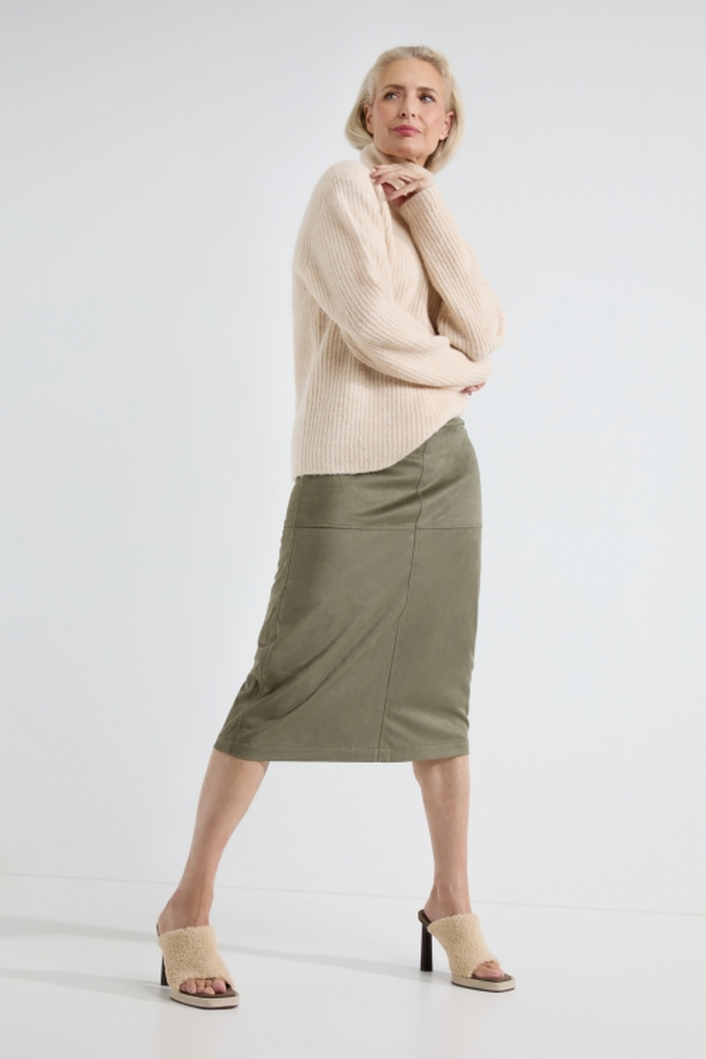 Josephine & Co Amber Skirt Pesto Maat: 36 | Midi Rokken Outlet | Dames | Bruin