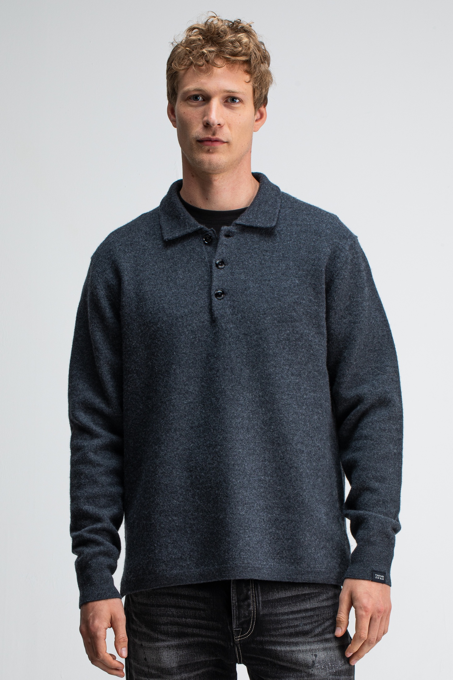 Butcher of Blue Killybegs Polo Grey Melange Taglia: L | Maglioni a maglia Outlet | Uomo | Grigio