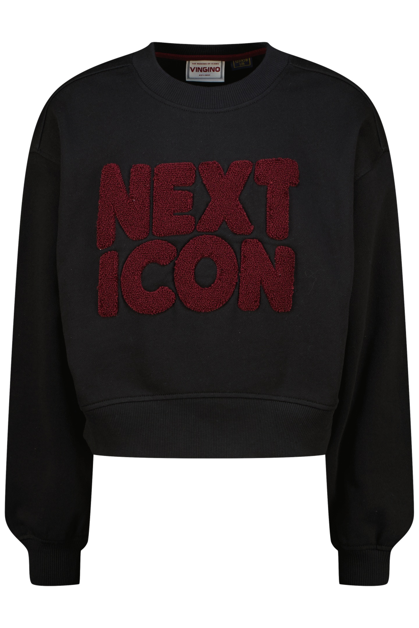 Vingino Girls Noralie Sweater Deep Black Maat: 4 | Sportkleding Outlet | kids | Zwart