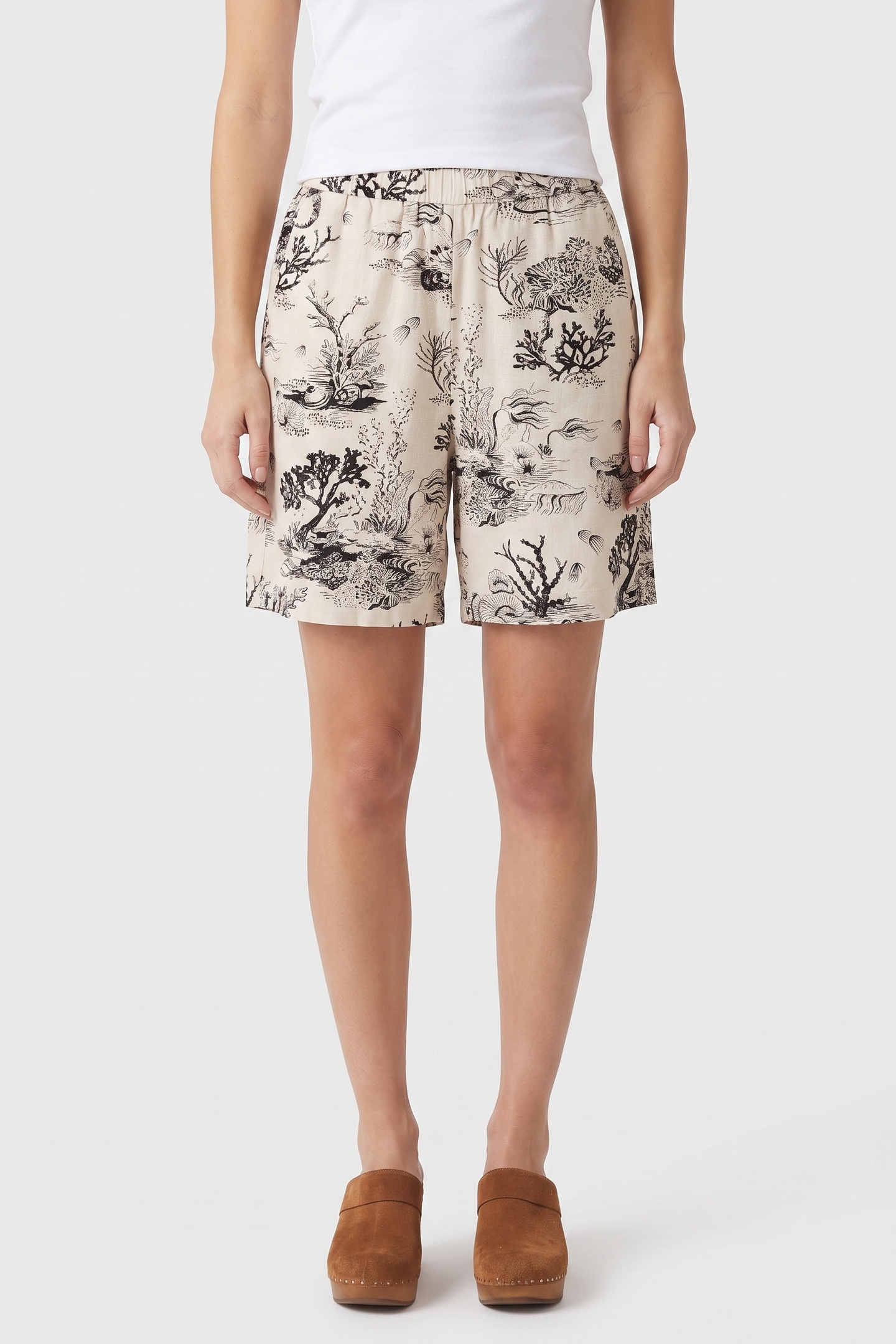ARKET Ellie Shorts Aop Beige Maat: 36 | Korte Broeken Outlet | Dames | Zwart