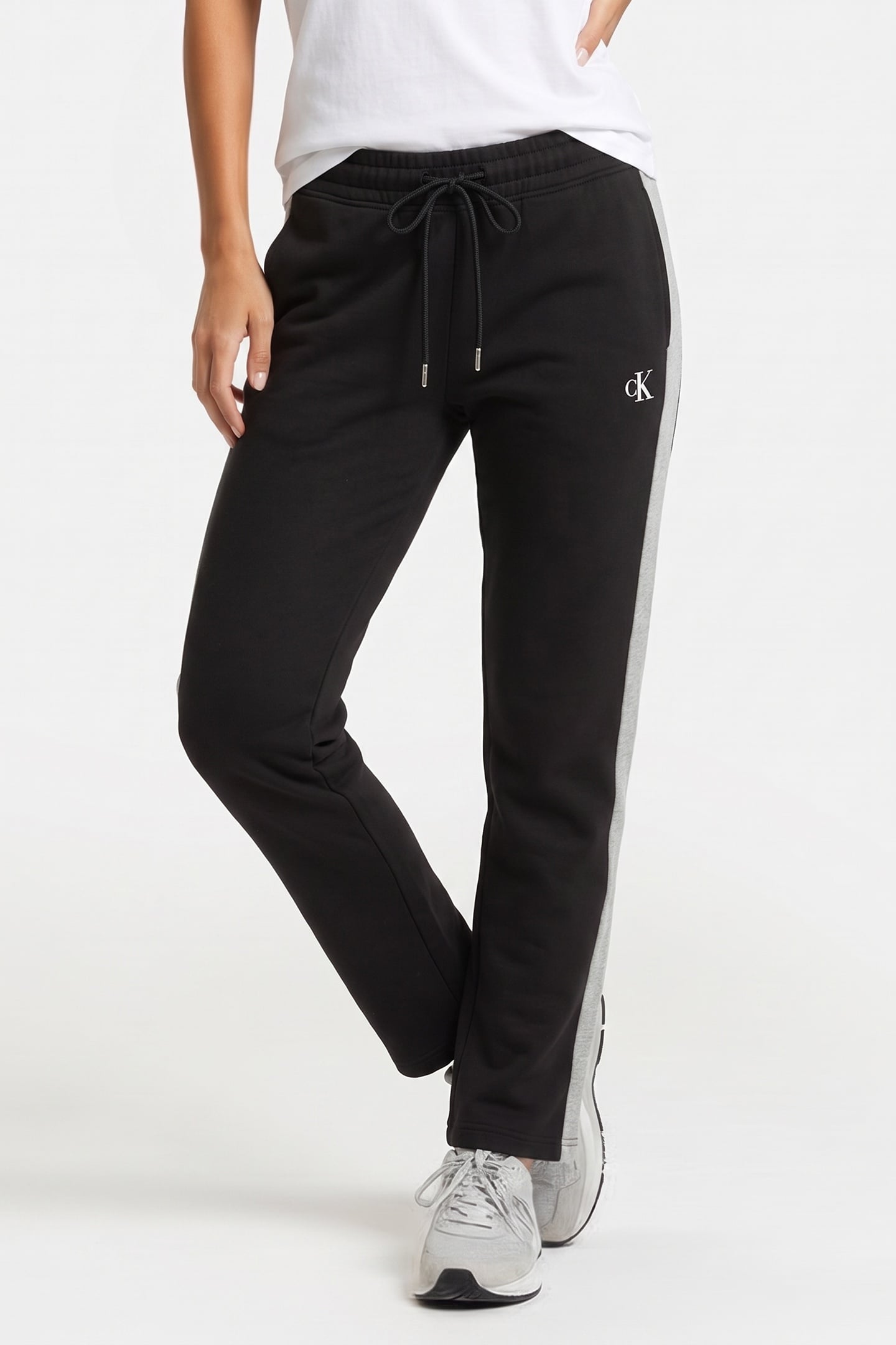 Calvin Klein Monogram Terry Colorblock Pant Black Maat: M | Joggingbroeken Outlet | Dames | Zwart