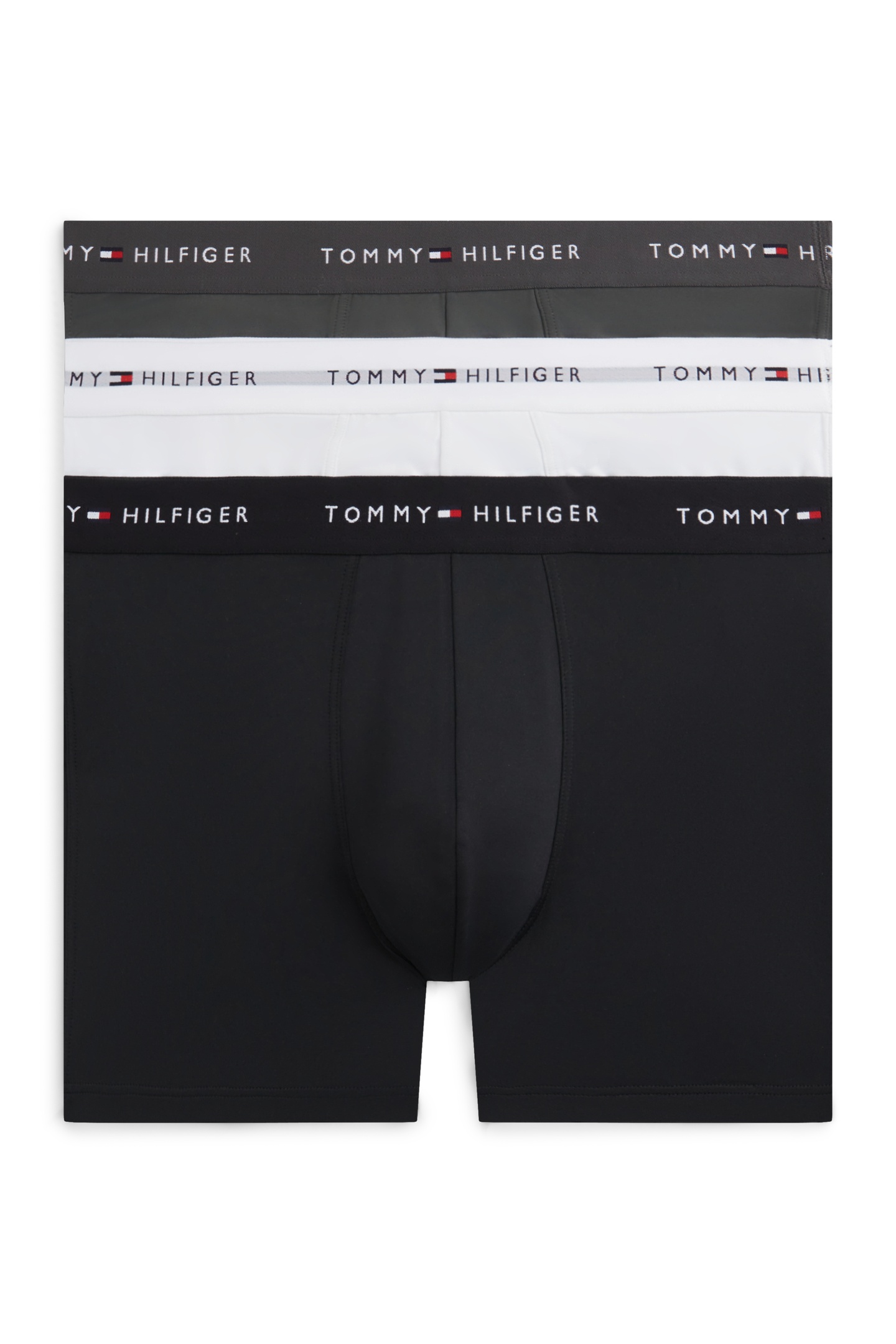 Tommy Hilfiger 3-pack Boxer Brief Blk/wht/drk Ash Maat: M | Onderbroeken Outlet | Heren | Zwart