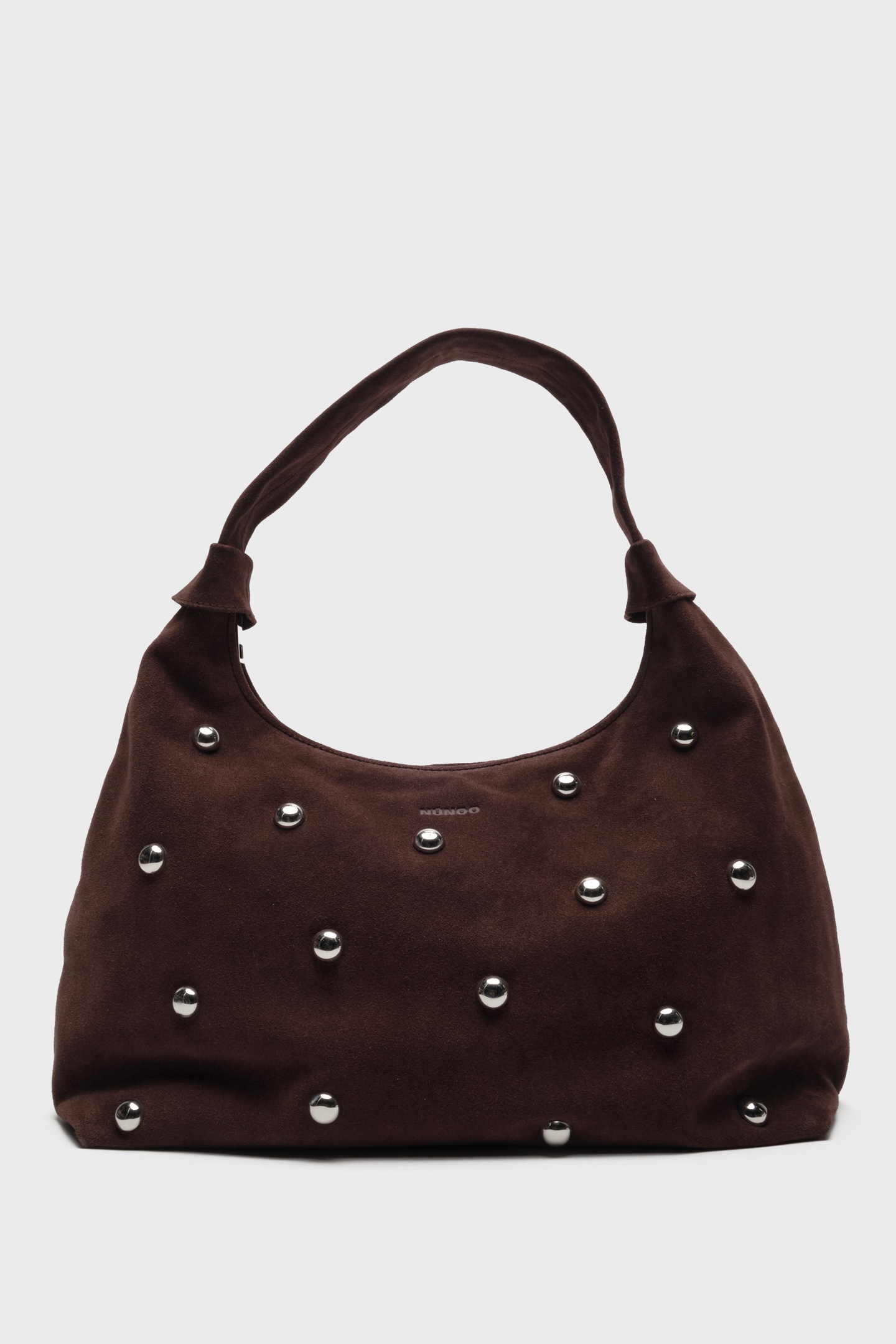 Núnoo Big Dandy Rivet Suede Chocolate Maat: OS | Handtassen Outlet | Unisex | Bruin