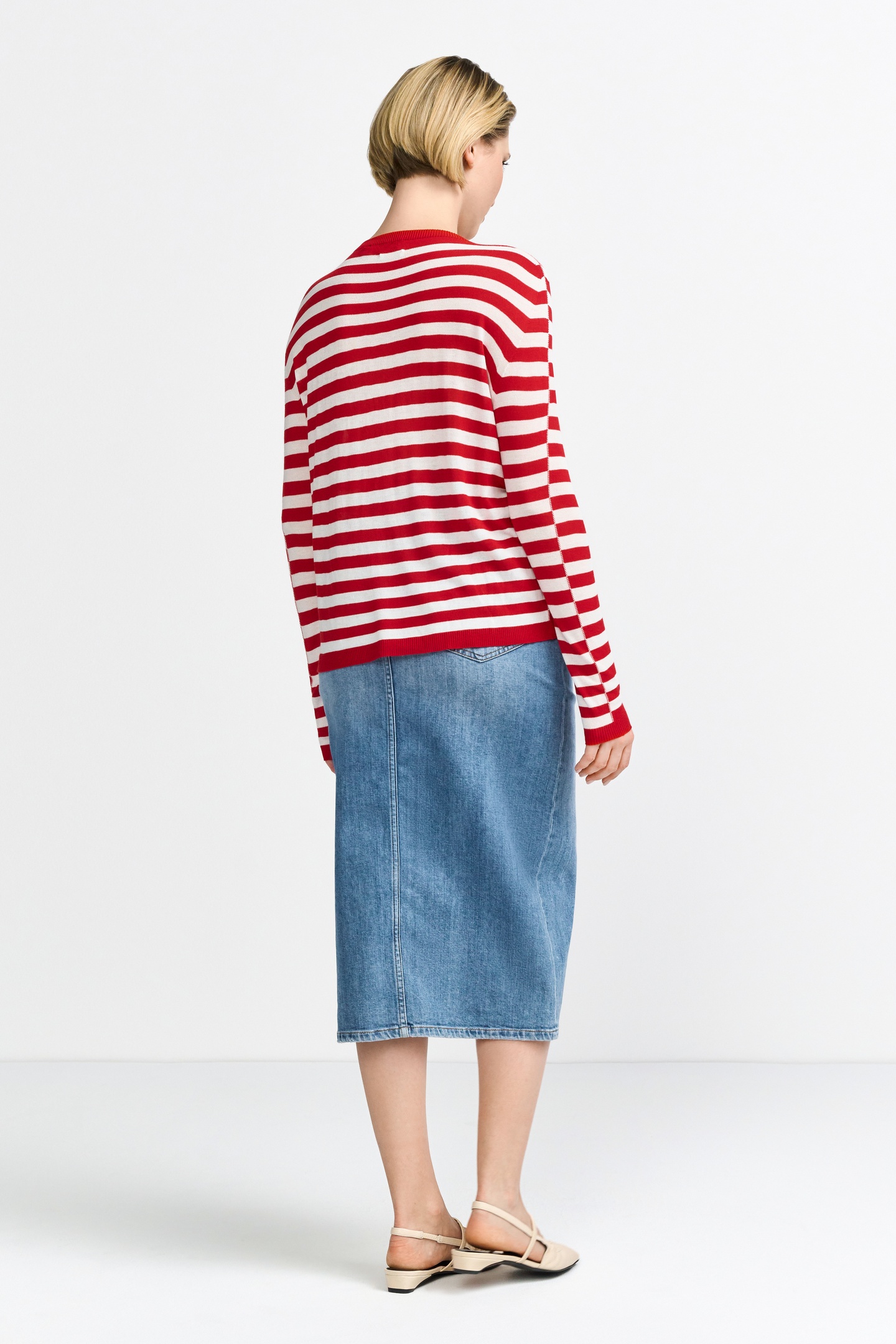 Rich & Royal Superlight Crew Striped Sunset Red Maat: XS | Longsleeves Outlet | Dames | Rood