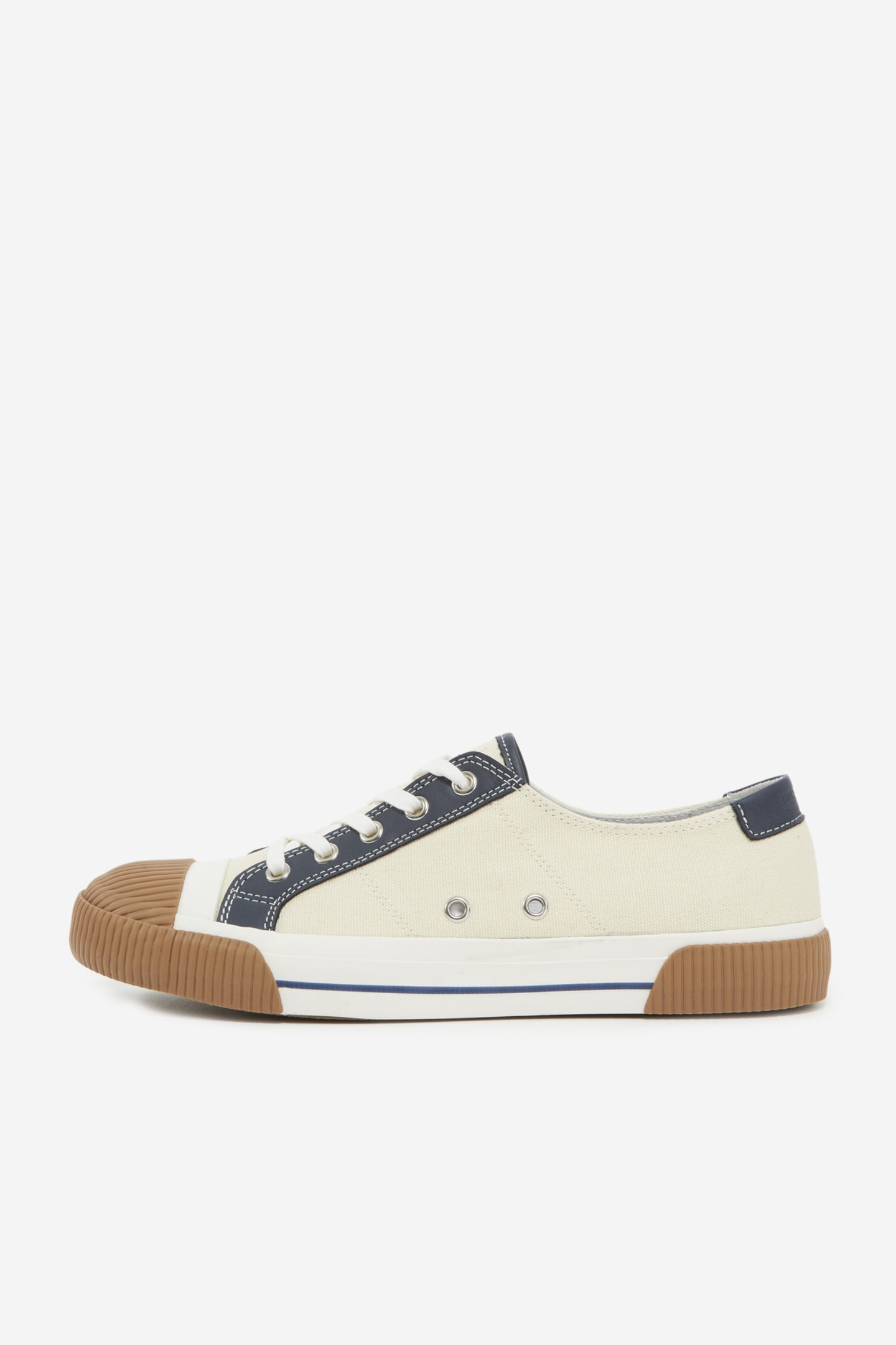 The Kooples Unisex Low-top Canvas Sneakers With Leather Inlays Ecru Maat: 43 | Sneakers Outlet | Unisex | Ecru