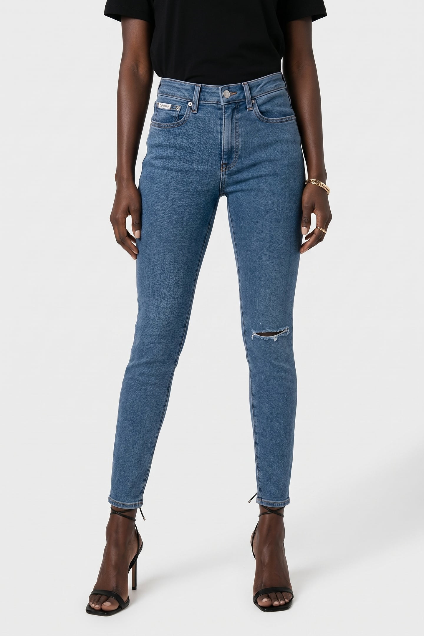 Calvin Klein Eu Mid Rise Skinny Blue Jay Taglia: W30 Short | Pantaloni skinny Outlet | Donna | Blu