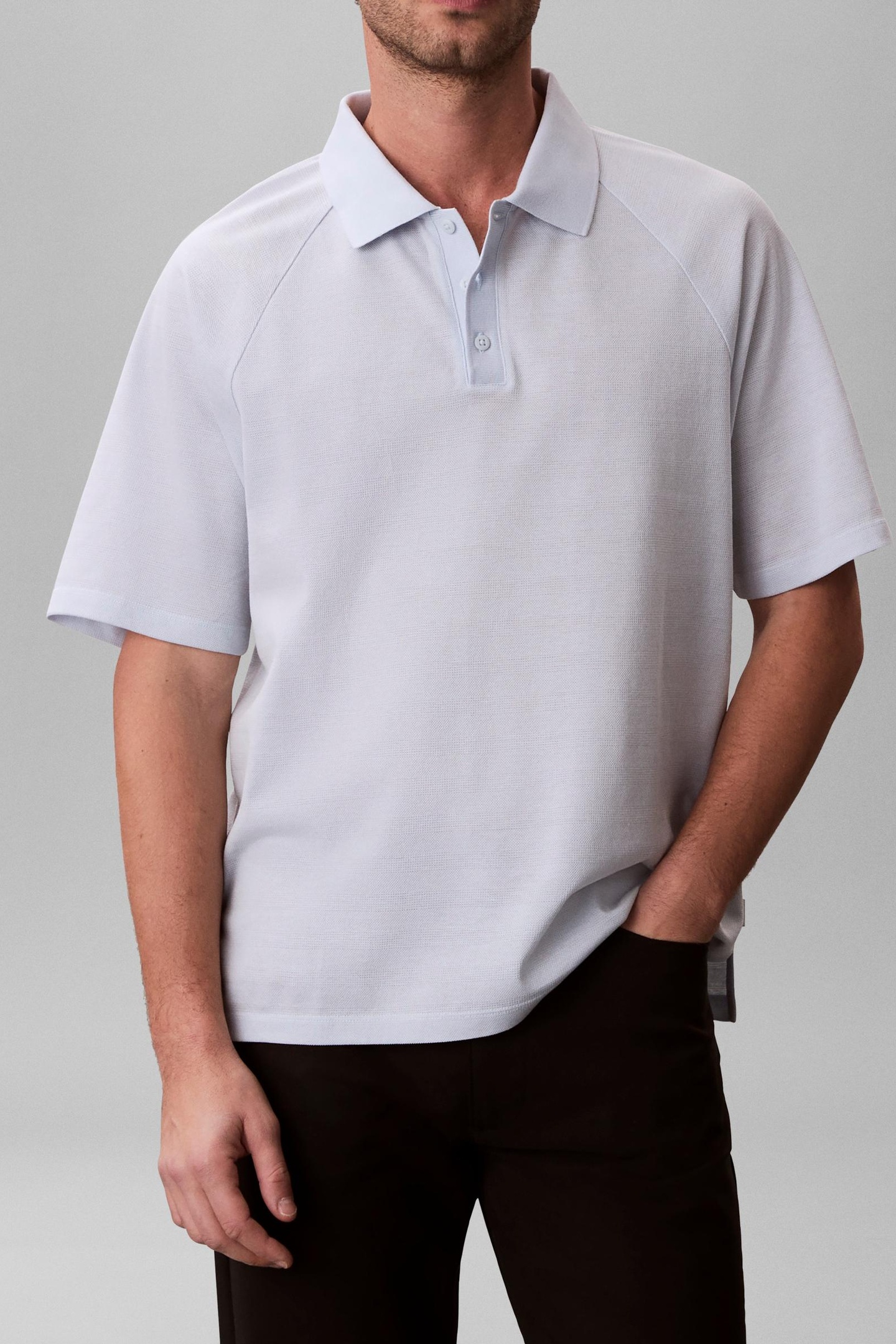 Calvin Klein Ss Easy Bar Jacquard Polo Plein Air Maat: S | Poloshirts Outlet | Heren | Blauw