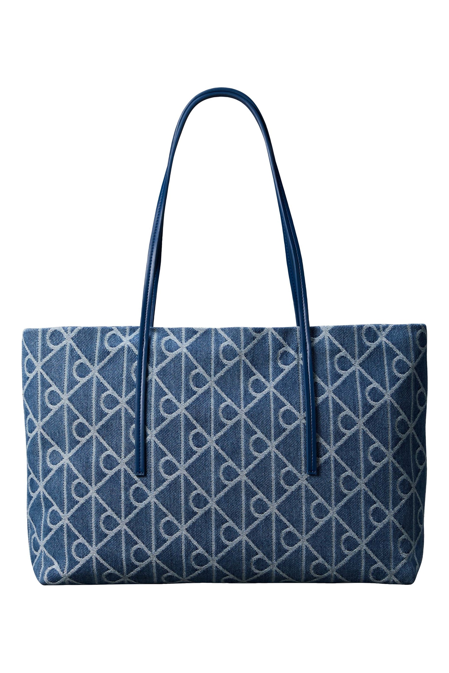 Calvin Klein Emblem All-over Print Denim Tote Bag Medium Wash Maat: OS | Shoppers Outlet | Dames | Blauw