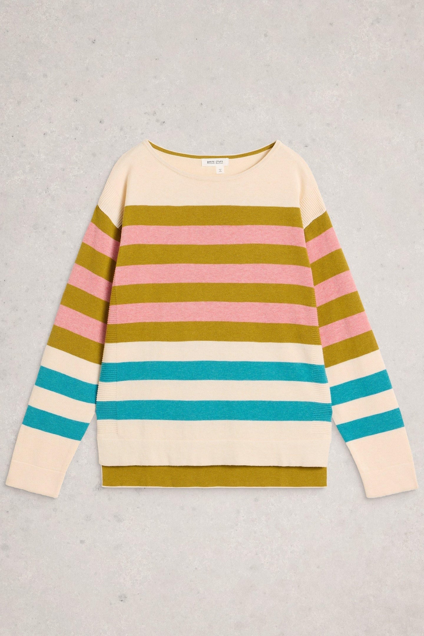 White Stuff Ophia Stripe Jumper Ivory Multi Maat: 8 | Sweaters Outlet | Dames | Grijs