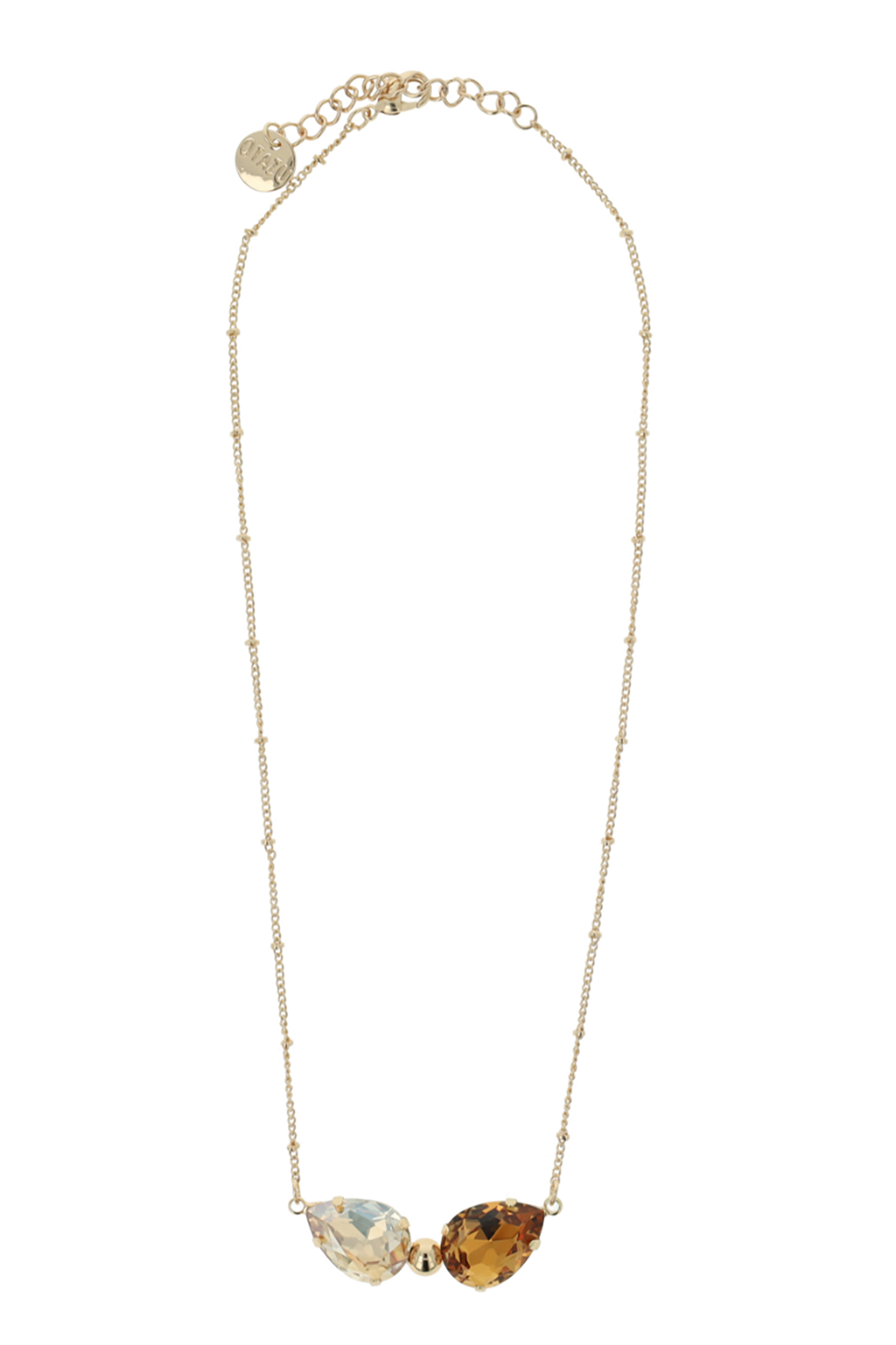 OTAZU Classic Drop Necklace Topaz Gold, Brown Maat: OS | Kettingen Outlet | Dames | Bruin
