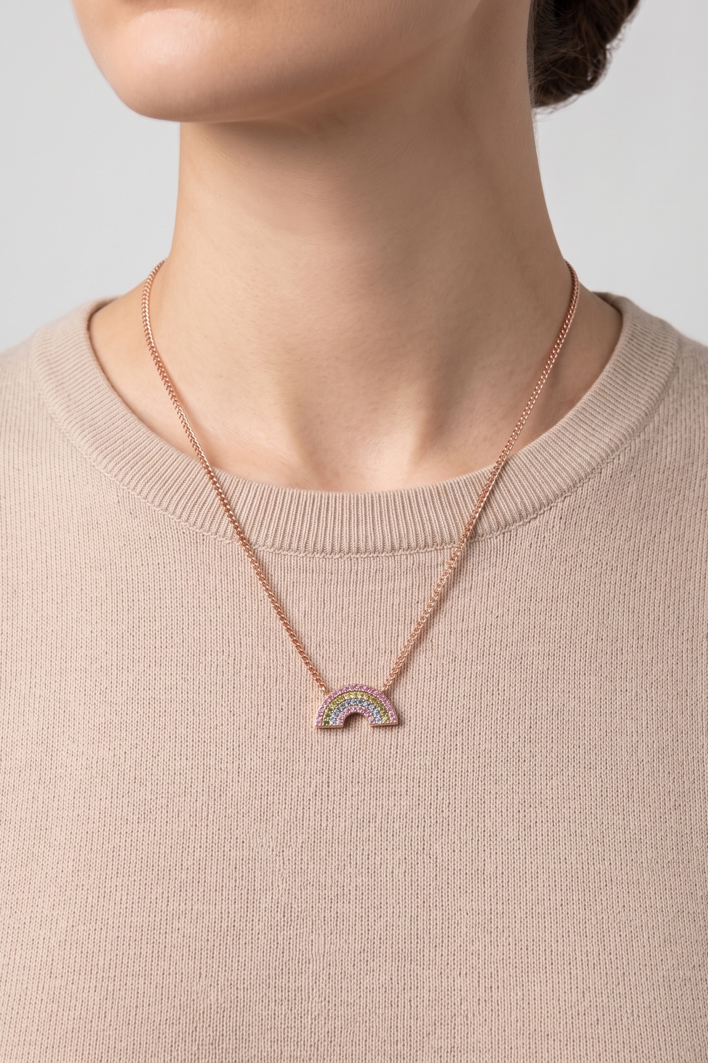 PURELEI Rainbow Love Kette Rosegold Maat: OS | Kettingen Outlet | Dames | Goud