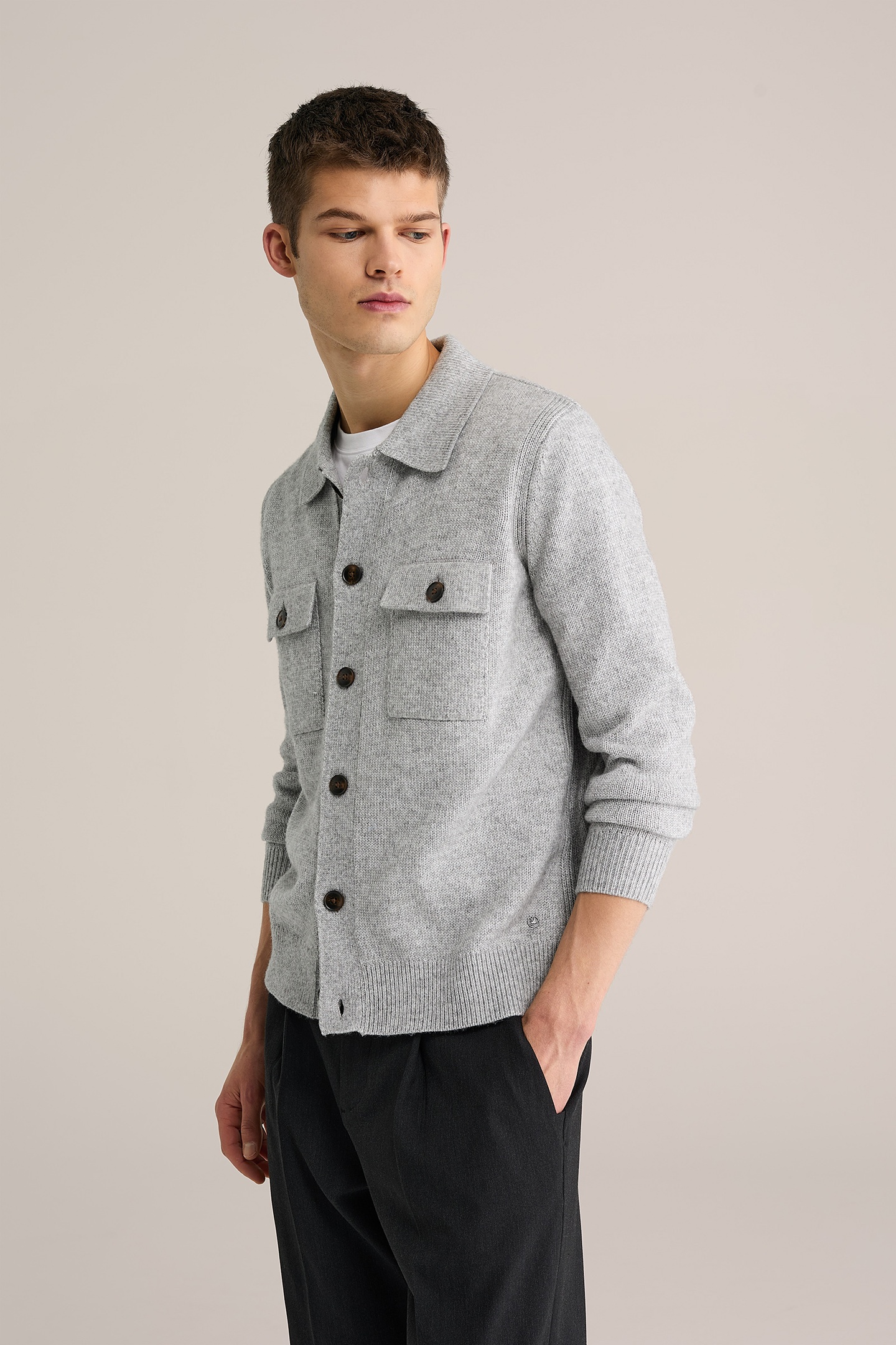 We Fashion Cardigan Blended Light Grey Maat: L | Cardigans Outlet | Heren | Grijs