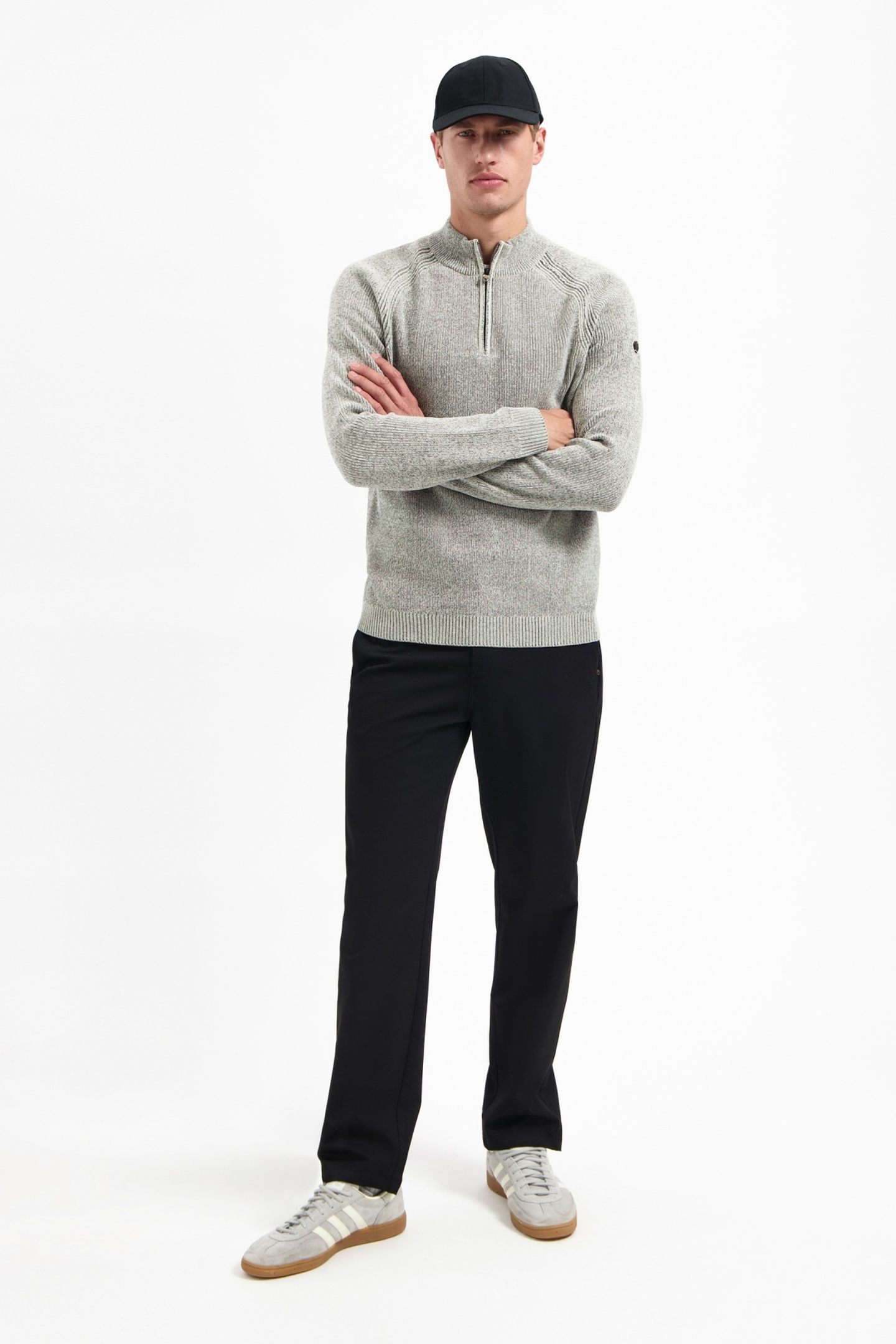 No Excess Pullover Half Zip 2 Colored Chenille Kit Maat: XXL | Sweaters Outlet | Heren | Grijs