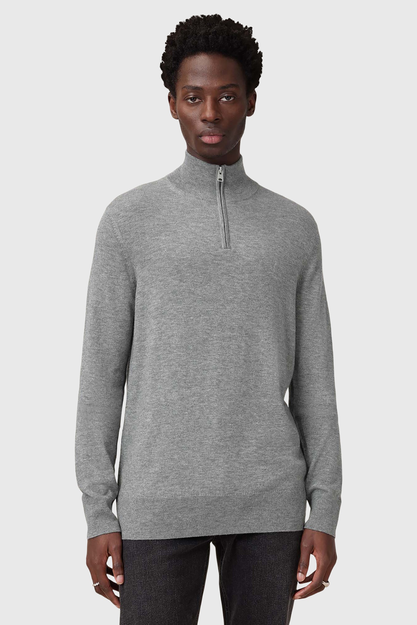 AllSaints Kilburn Zip Funnel Fossil Grey Maat: XXL | Coltruien Outlet | Heren | Grijs