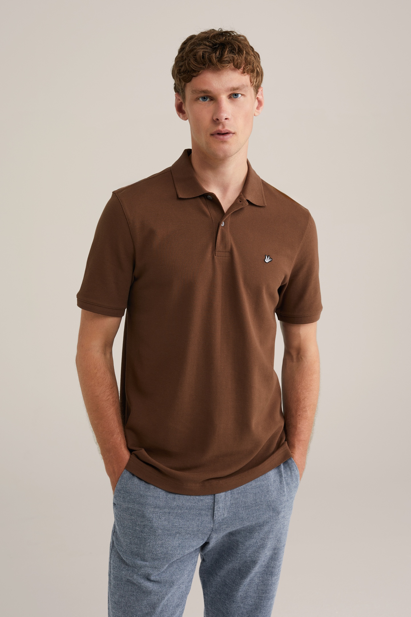 We Fashion Polo Brown Größe: XS | Poloshirts Outlet | Herren | Braun
