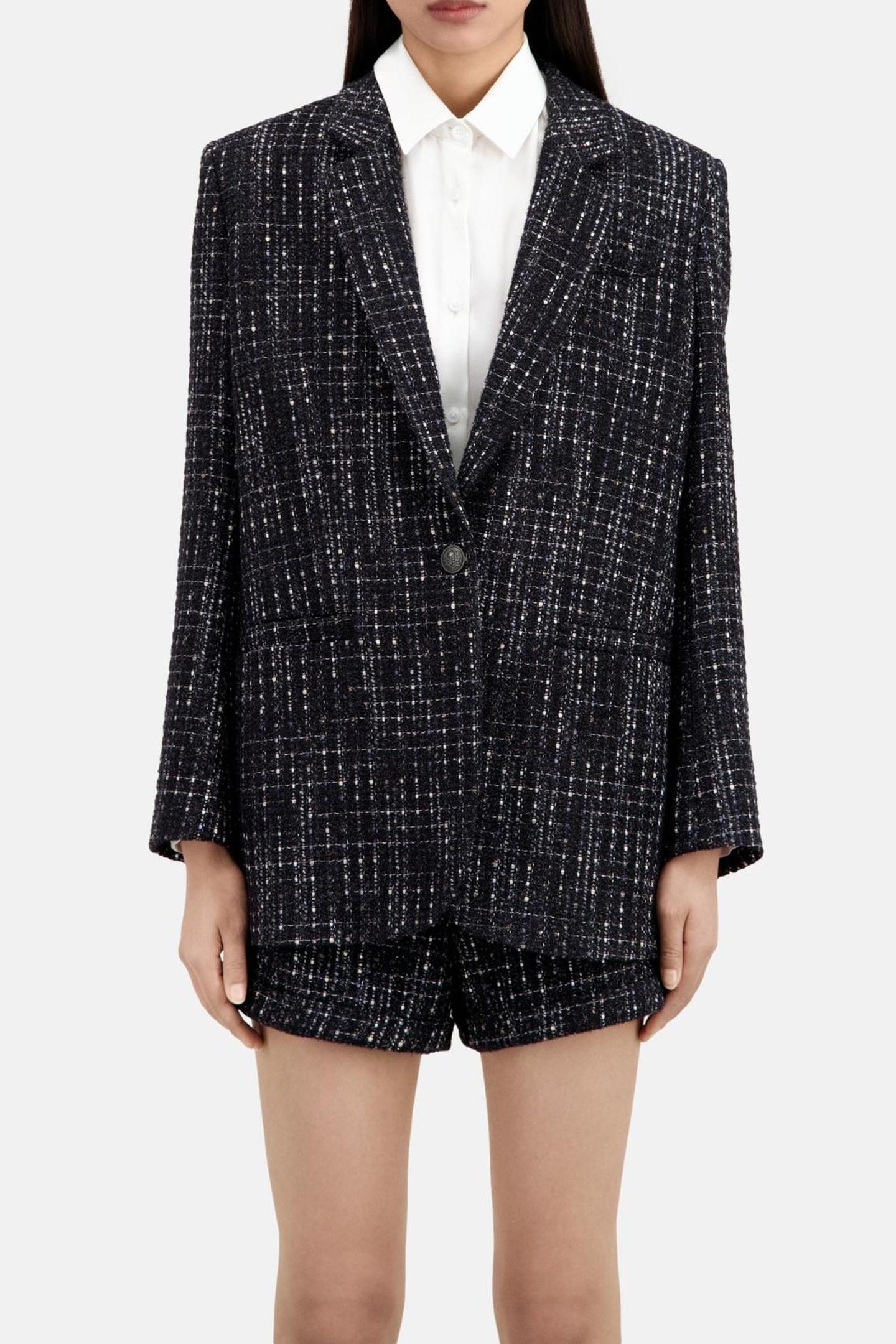 The Kooples Veste Loose And Tweed Black White Maat: 34 | Blazers Outlet | Dames | Zwart