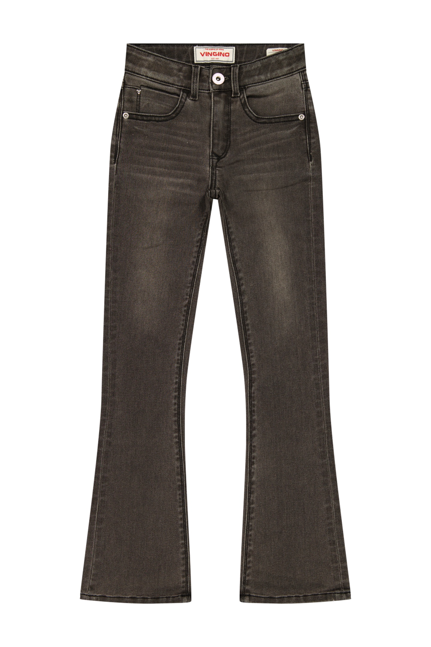 Vingino Girls Brianna Jeans Dark Grey Vintage Maat: 14 | Spijkerbroeken Outlet | Unisex | Grijs
