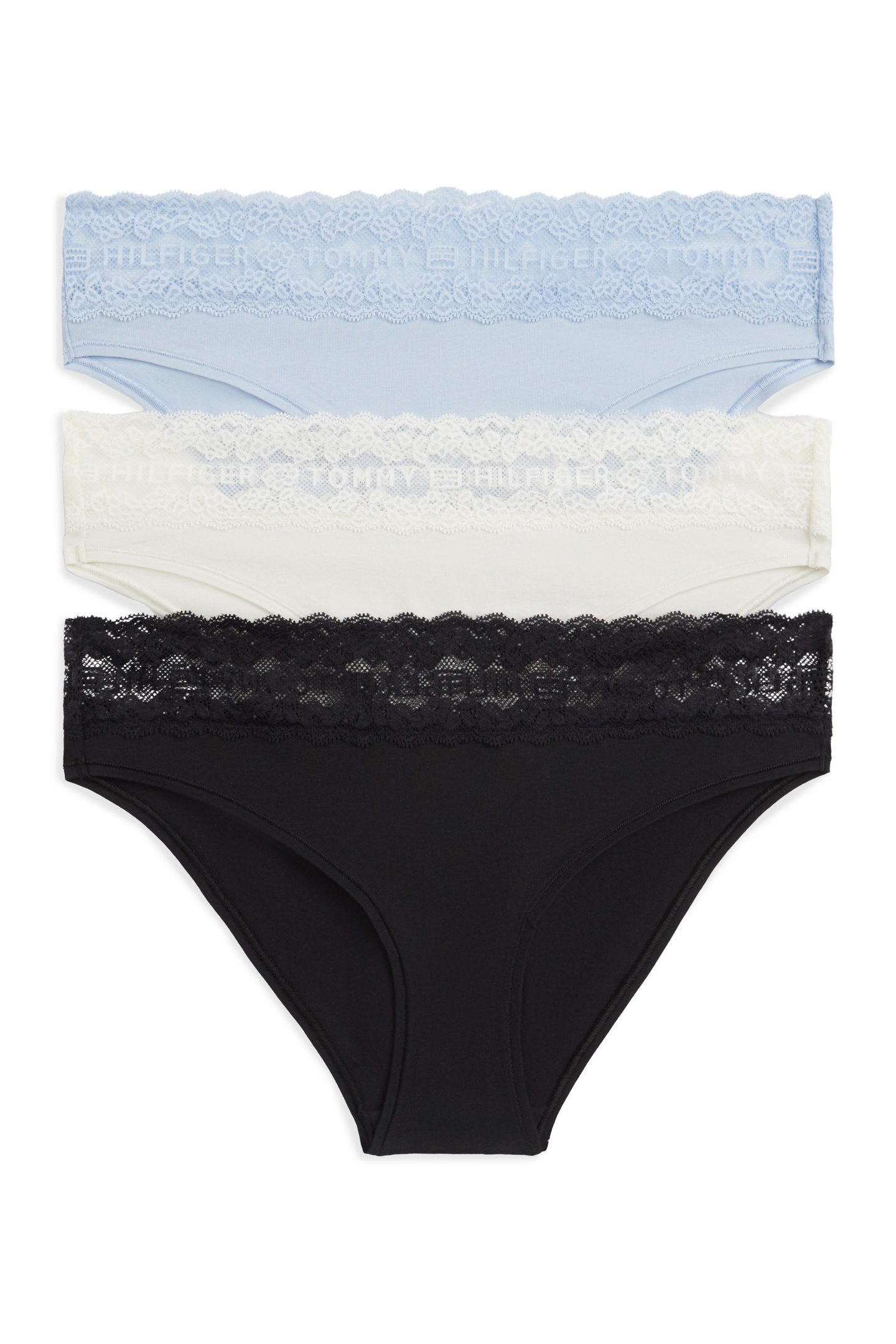 Tommy Hilfiger 3 Pack Bikini Breezy Blue/ivory/black Maat: S | Slipjes Outlet | Dames | Zwart