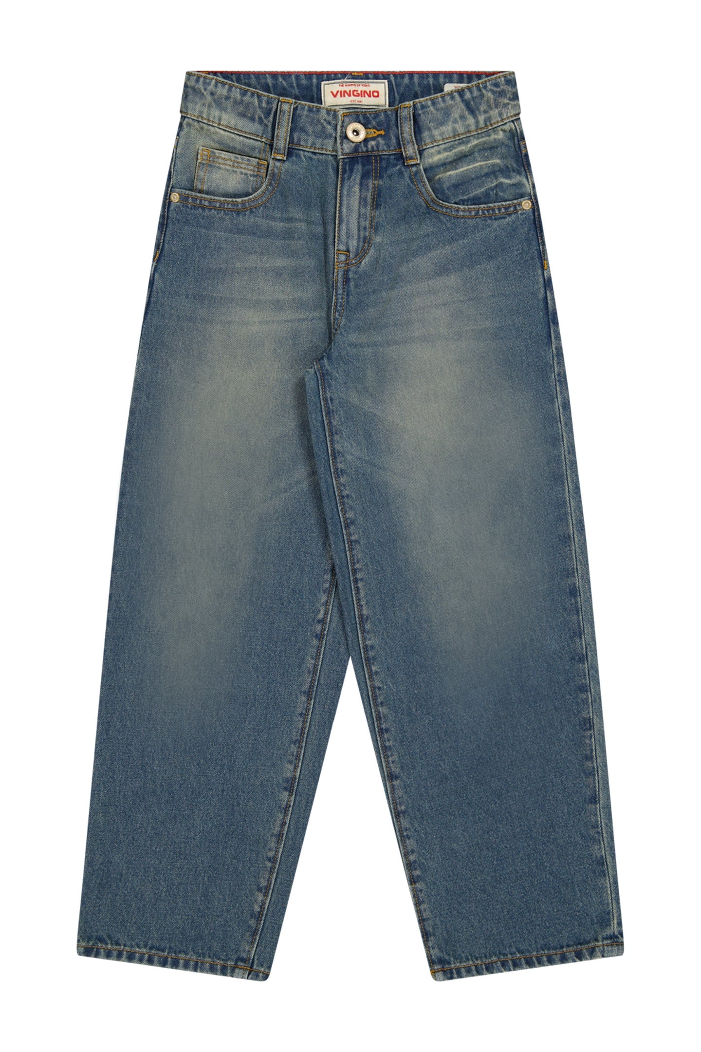 Vingino Boys Kent Jeans Blue Vintage Maat: 8 | Spijkerbroeken Outlet | Unisex | Blauw