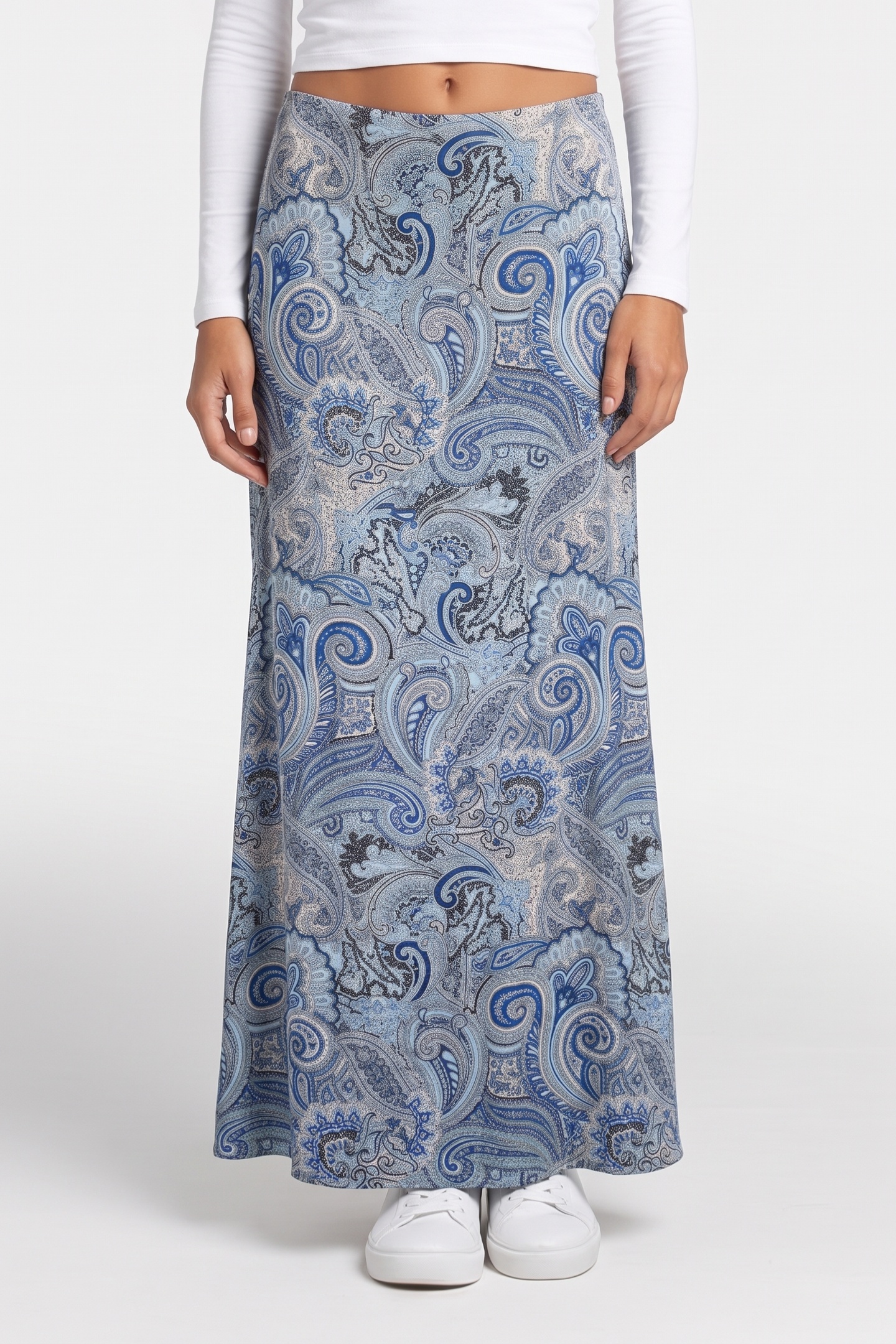 GUESS Alanis Midi Skirt Floral Paisley Blue size 40 | Maxi Skirts Outlet | Women | Blue