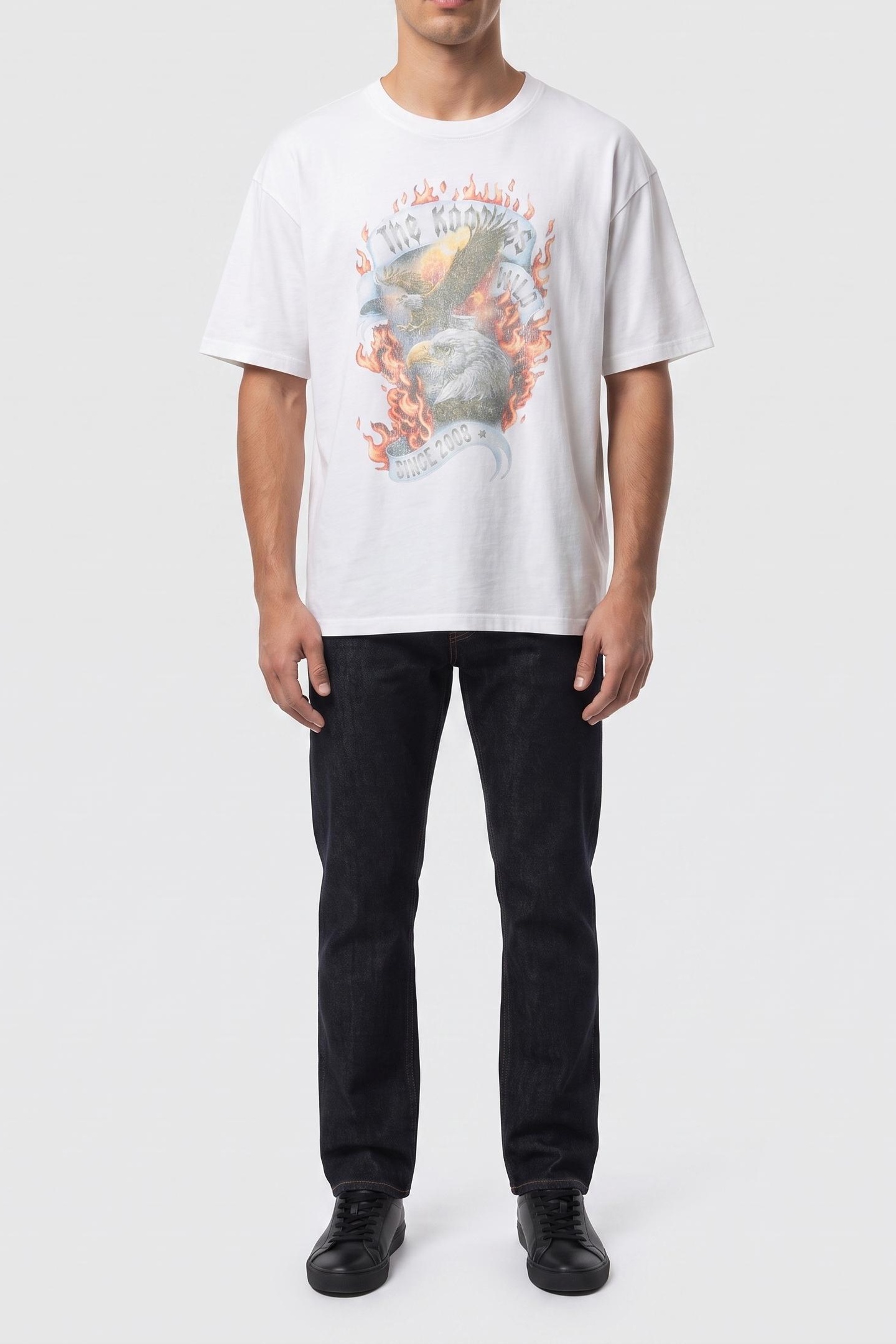 The Kooples Short-sleeved T-shirt With Print On The Front Ecru Maat: M | T-shirts met Print Outlet | Heren | Wit
