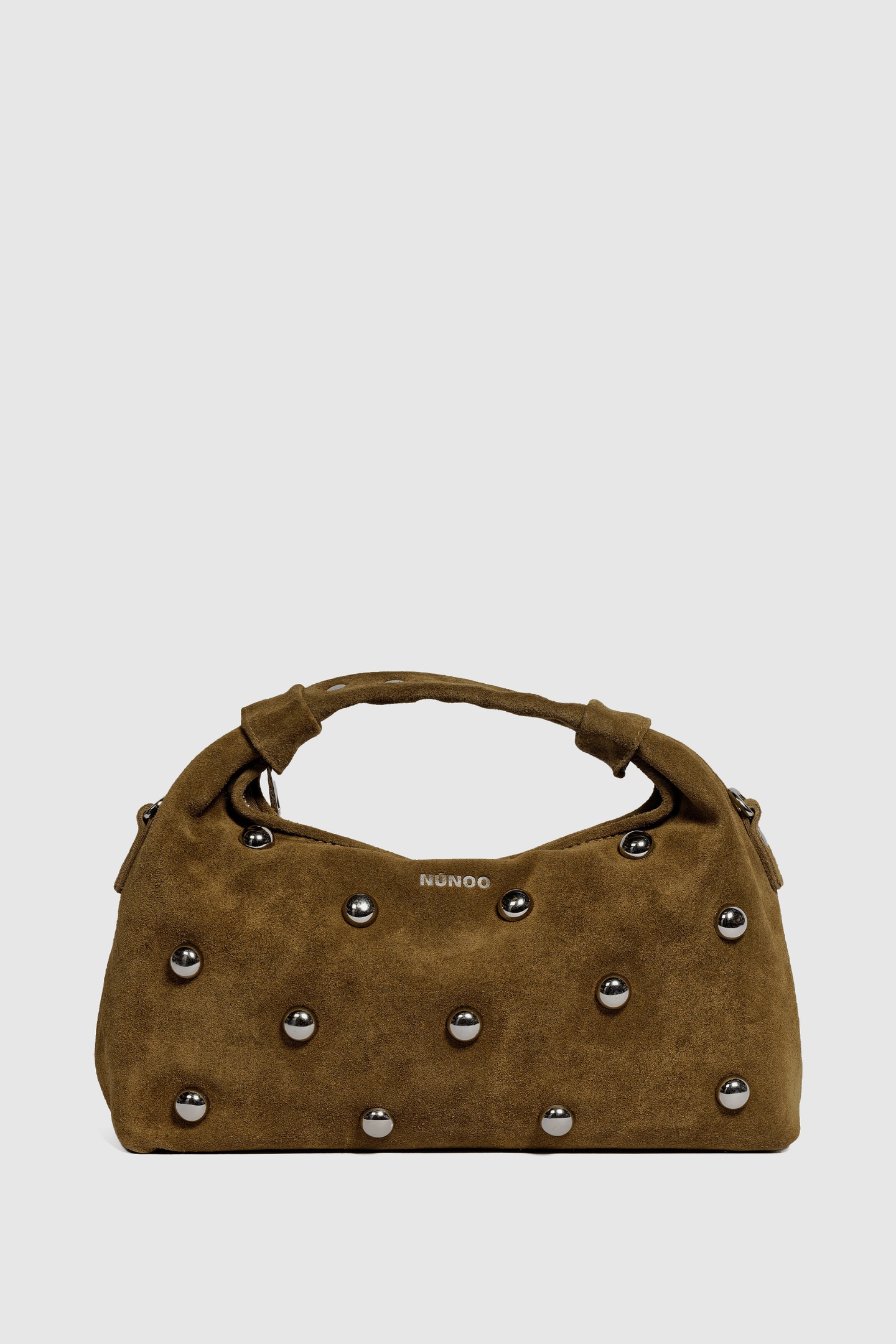 Núnoo Dandy Rivet Suede Dusty Olive Maat: OS | Handtassen Outlet | Unisex | Bruin