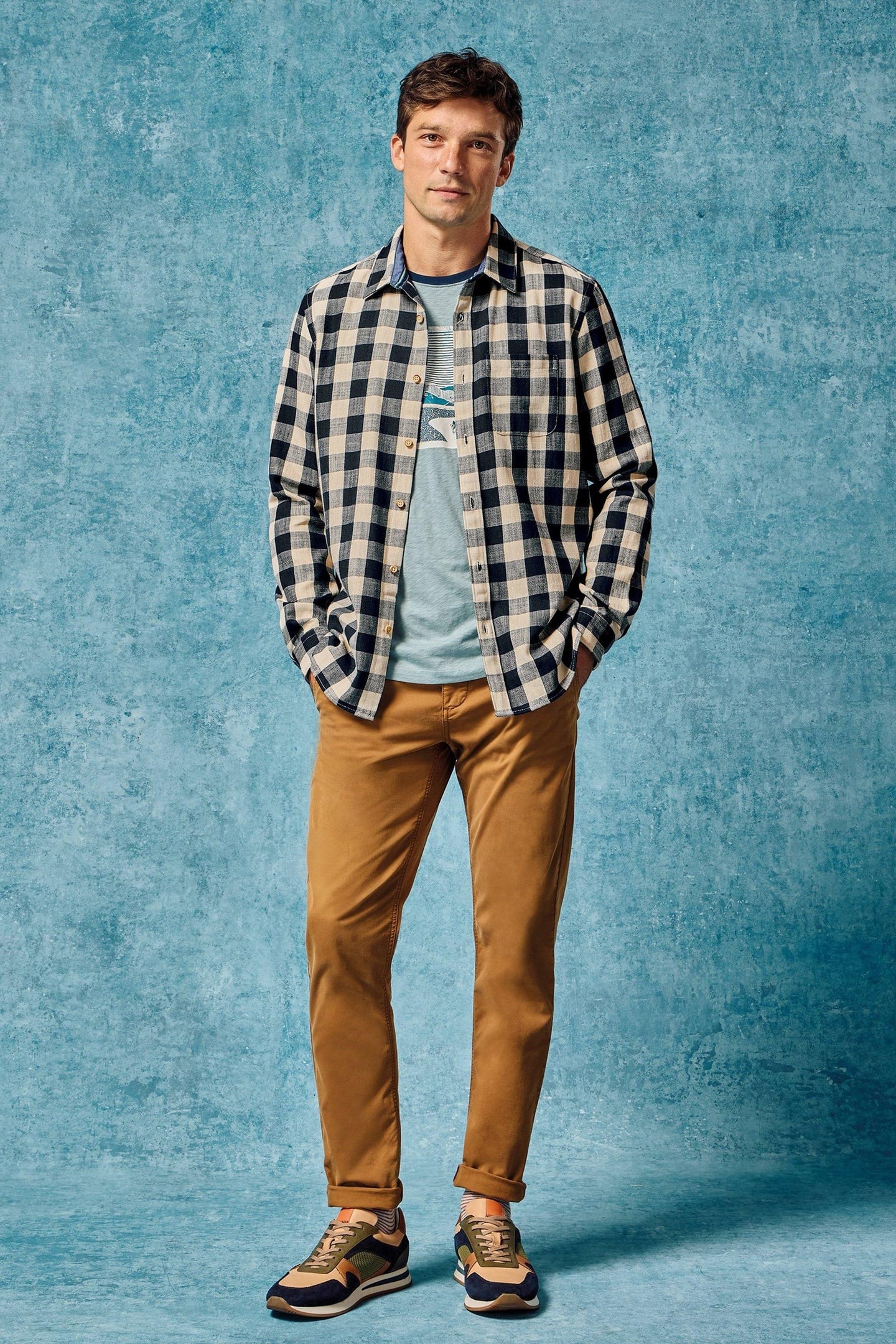 White Stuff Buffalo Check Ls Shirt Navy Multi Maat: XS | Casual Overhemden Outlet | Heren | Beige