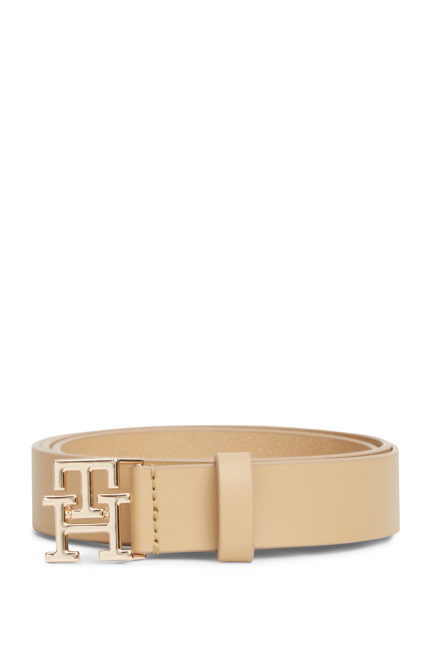 Tommy Hilfiger Th Logo 2.5 Belt Classic Khaki Maat: 90 | Riemen Outlet | Dames | Beige