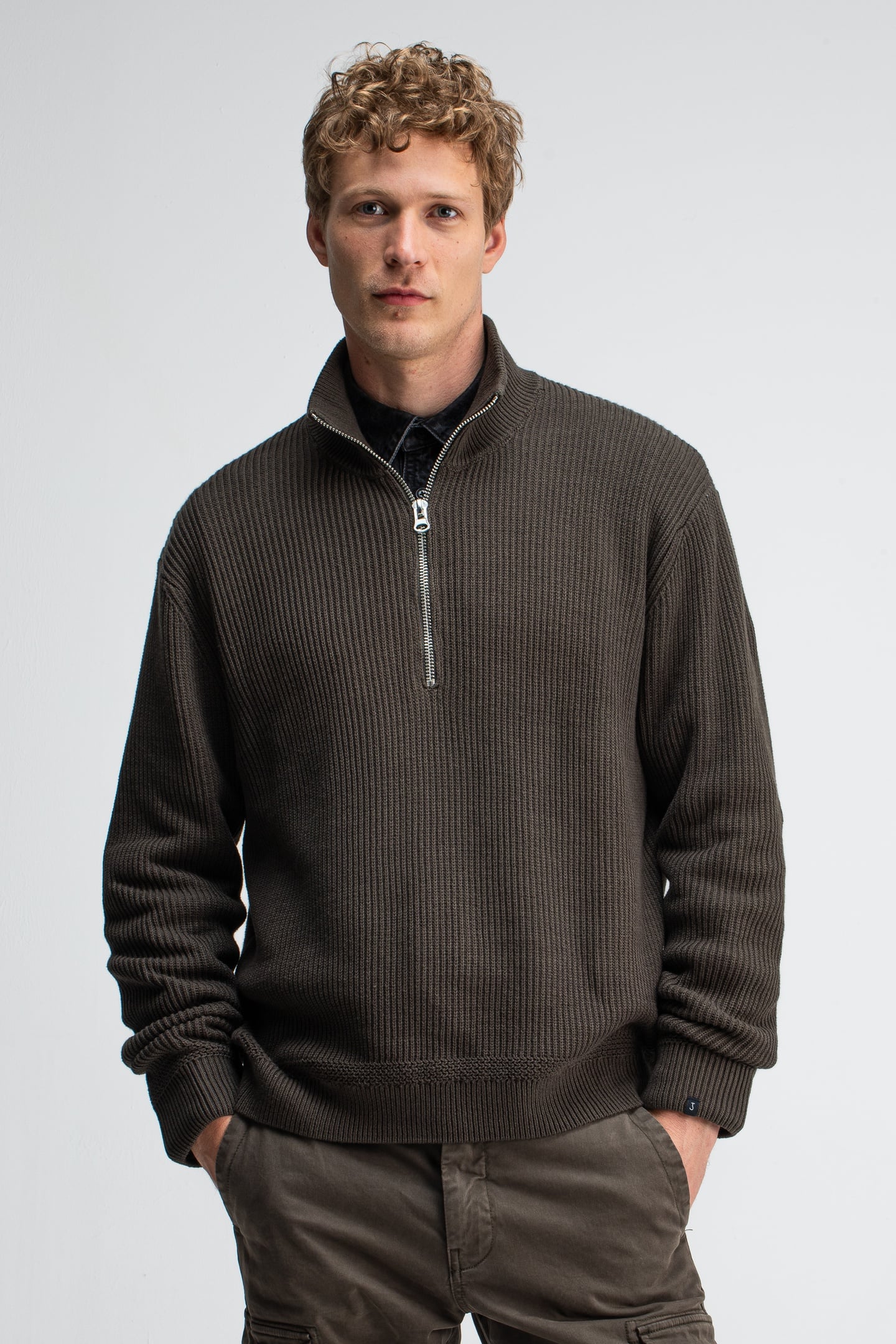 Butcher of Blue Galway Half Zip Mocha Brown Taglia: 3XL | Maglioni a maglia Outlet | Uomo | Marrone