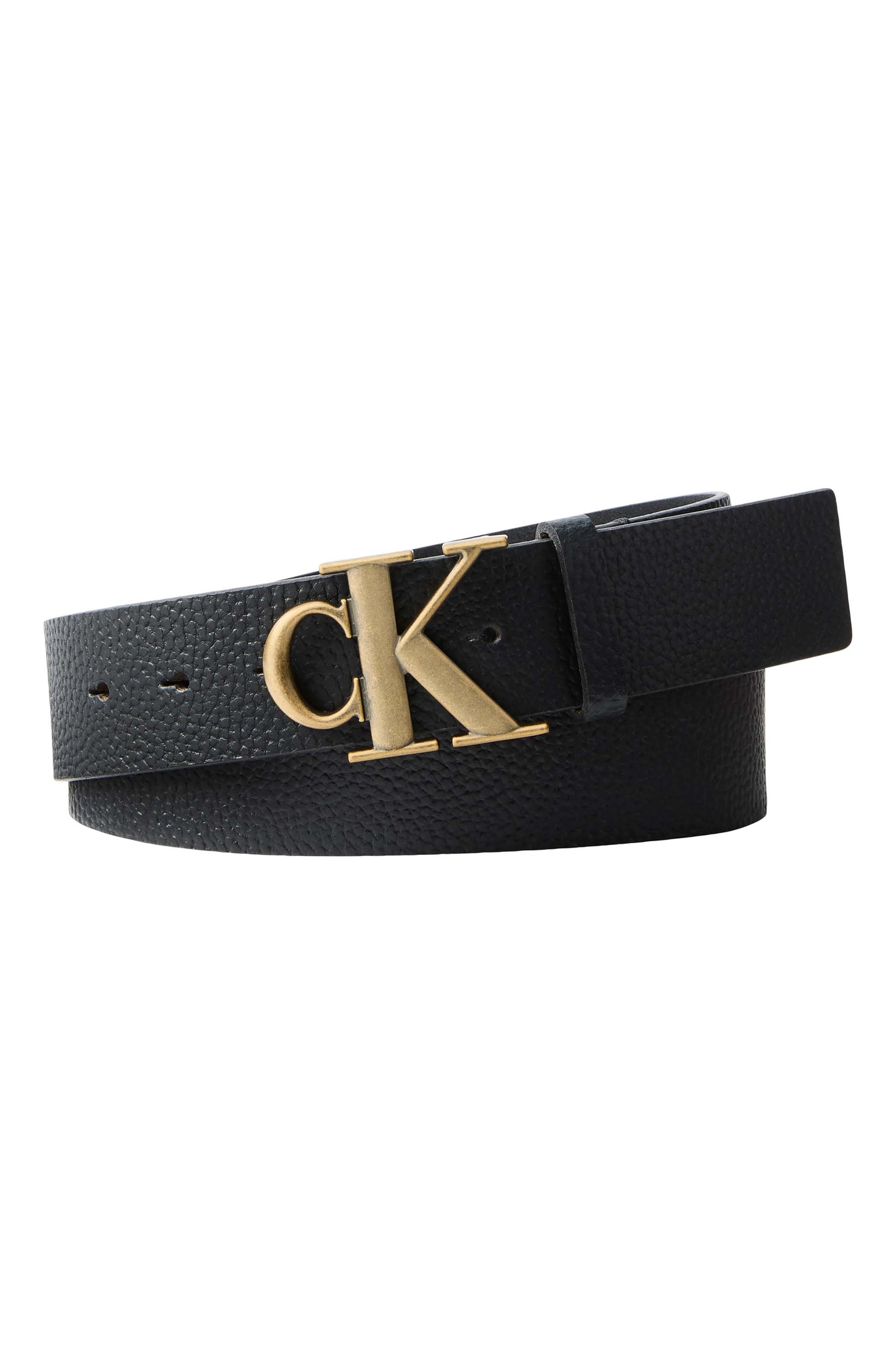 Calvin Klein Ck Buckle Pebble 40mm Belt Black/antique Brass Maat: 105 | Riemen Outlet | Heren | Zwart