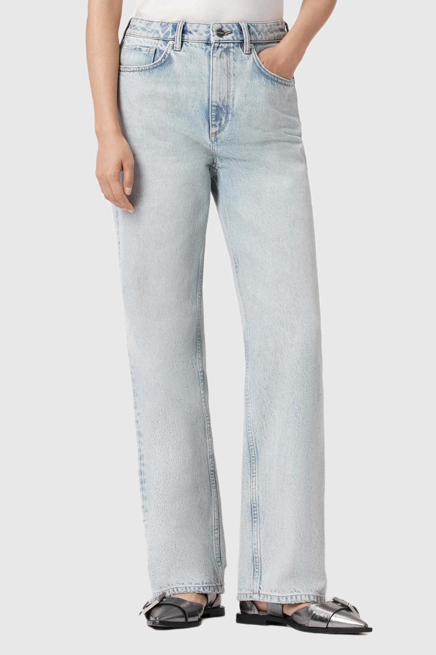 AllSaints Brooklyn Jean Snow Indigo Blue Taglia: W24 | Pantaloni Outlet | Donna | Bianco