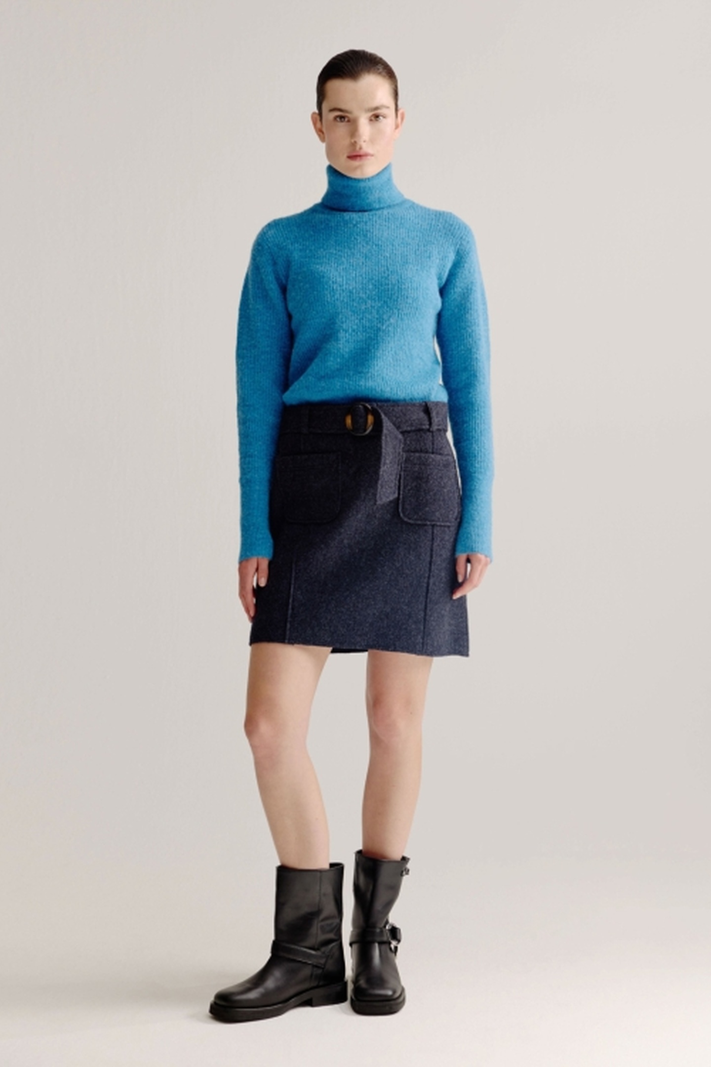 Josephine & Co Louisa Skirt Navy Melange Maat: 36 | Mini Rokken Outlet | Dames | Grijs