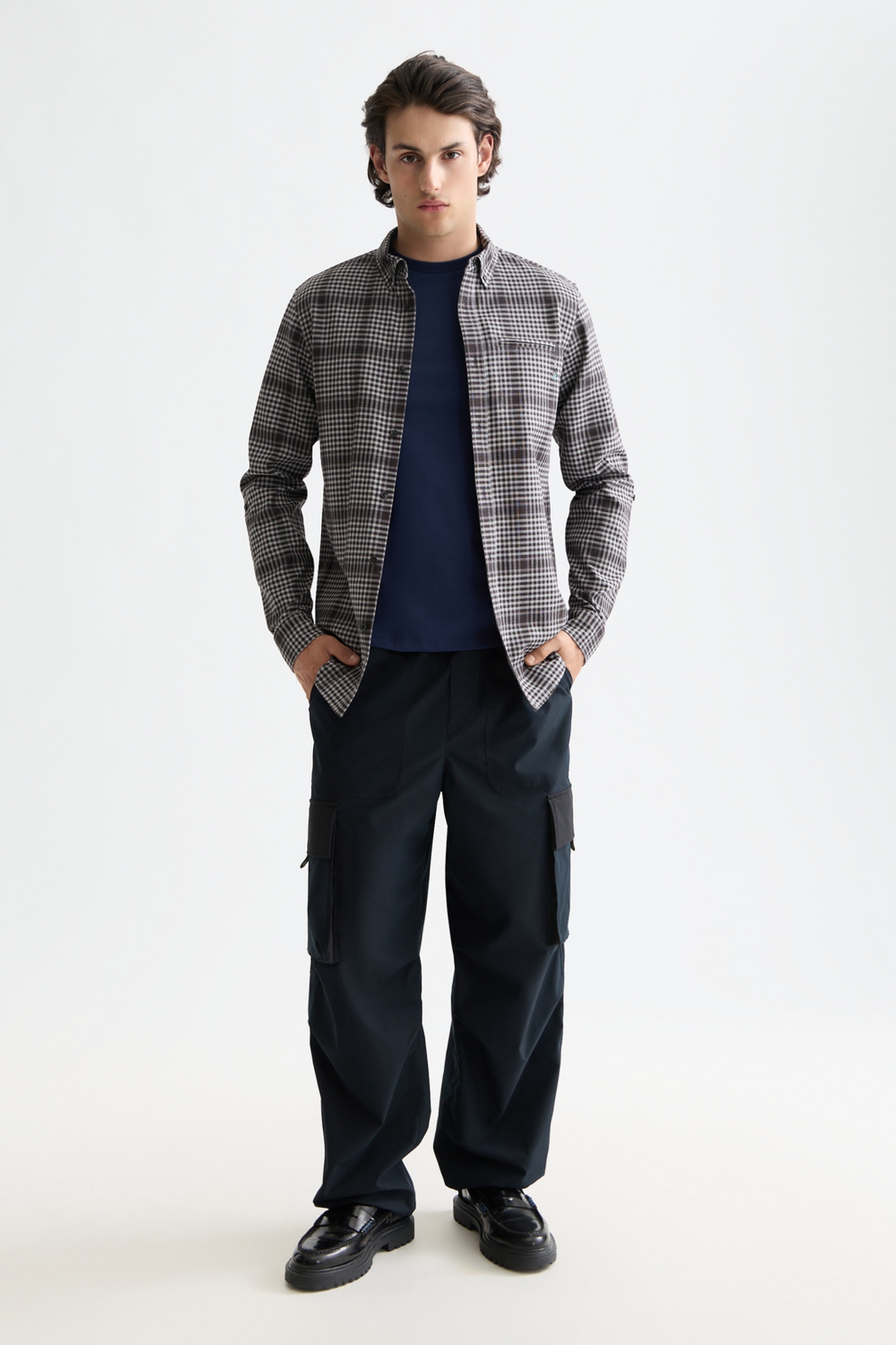Scotch & Soda Shadow-check Double-faced Shirt Black Shadow Check Taille: XXL | Casual chemises Outlet | Homme | Le Noir