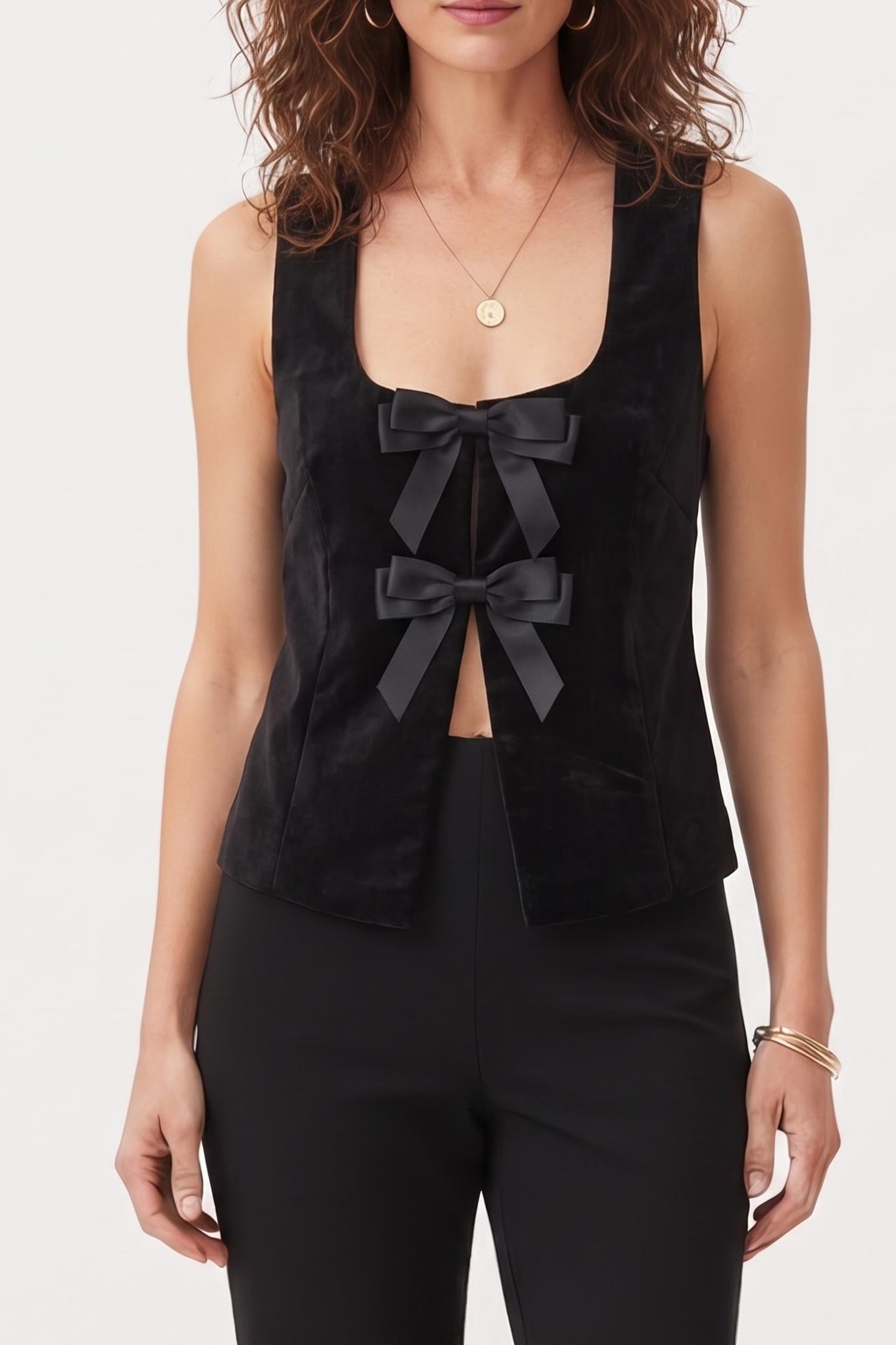 The Kooples Strappy Top With Ties Black Maat: 34 | Mouwloze Tops Outlet | Dames | Zwart
